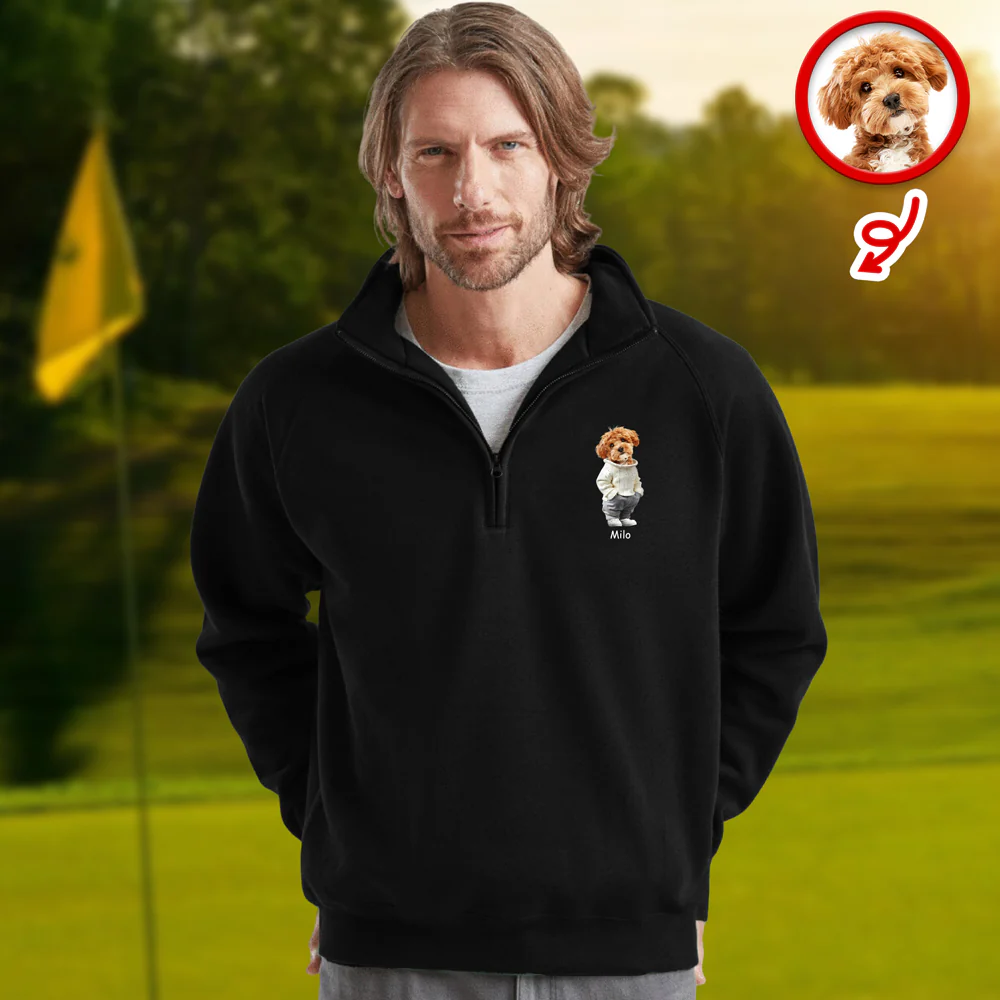 Custom Photo Cute Dog Cat Printed Quarter Zip Sweater Gift For Dog Cat Lovers HA75 898612 - Image 6