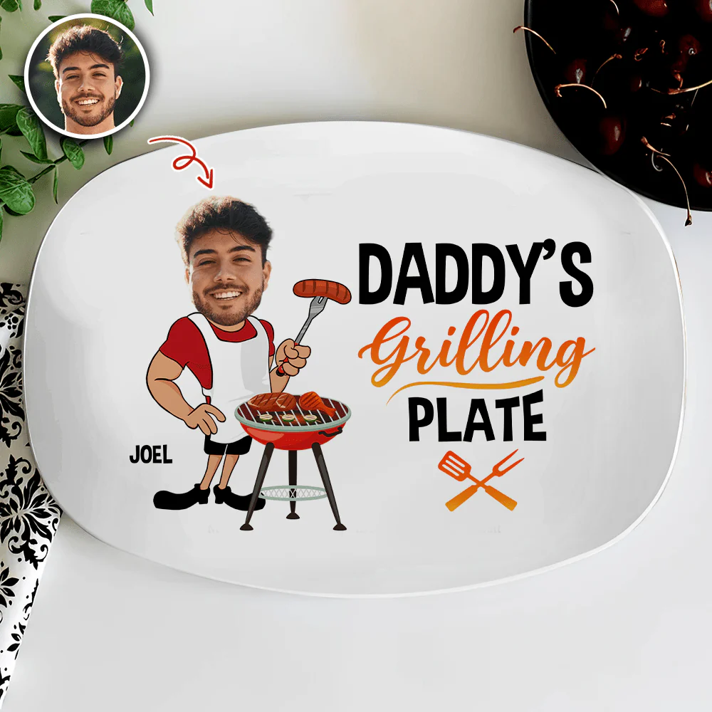 Custom Photo Daddy's Grilling Plate Platter HA75 890704 - Image 4