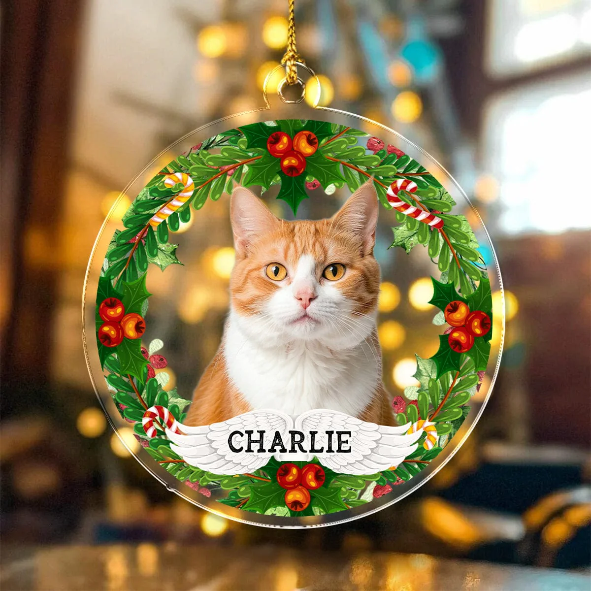 Custom Photo Dog, Cat Acrylic Ornament For Christmas HA75 891658
