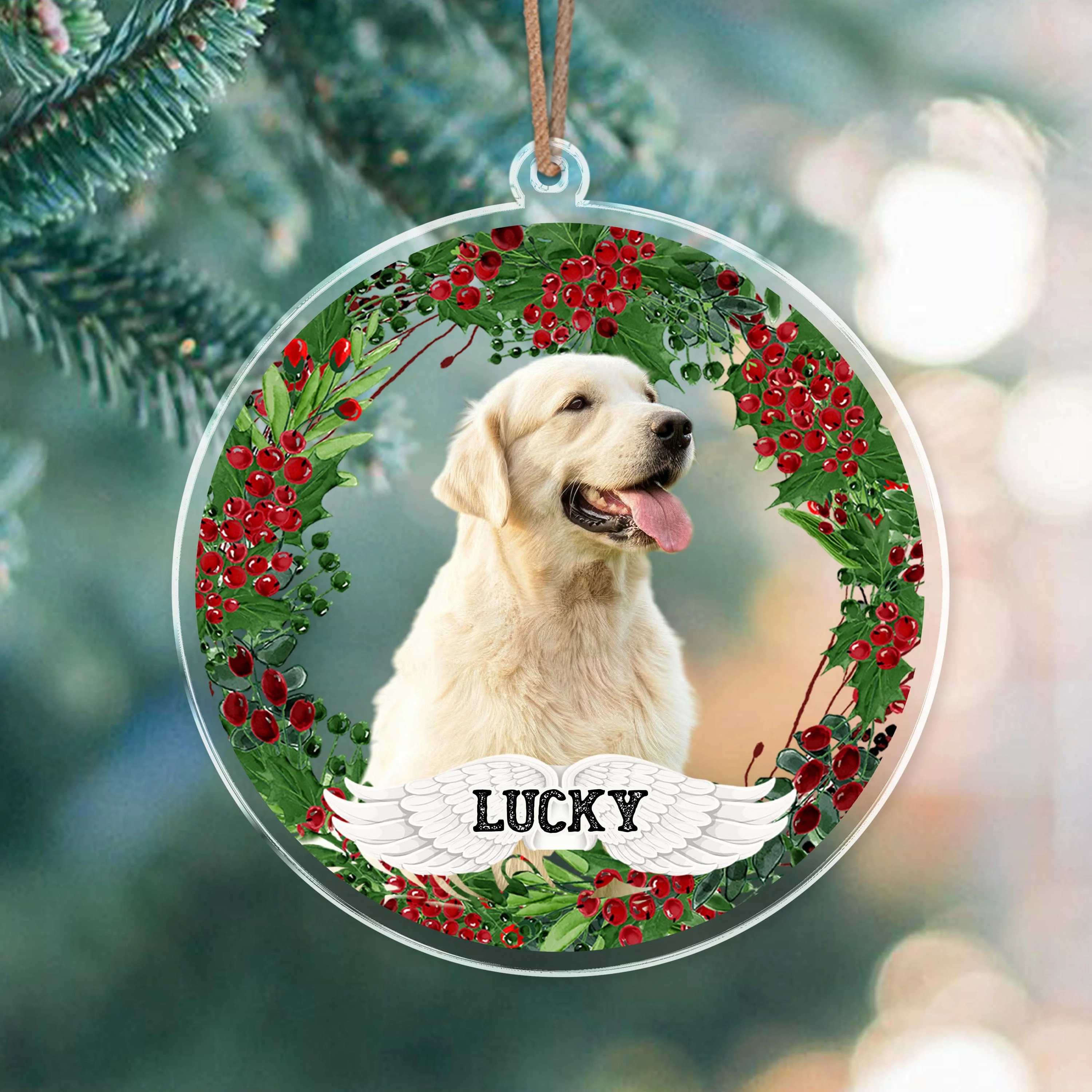 Custom Photo Dog, Cat Acrylic Ornament For Christmas HA75 891658 - Image 2