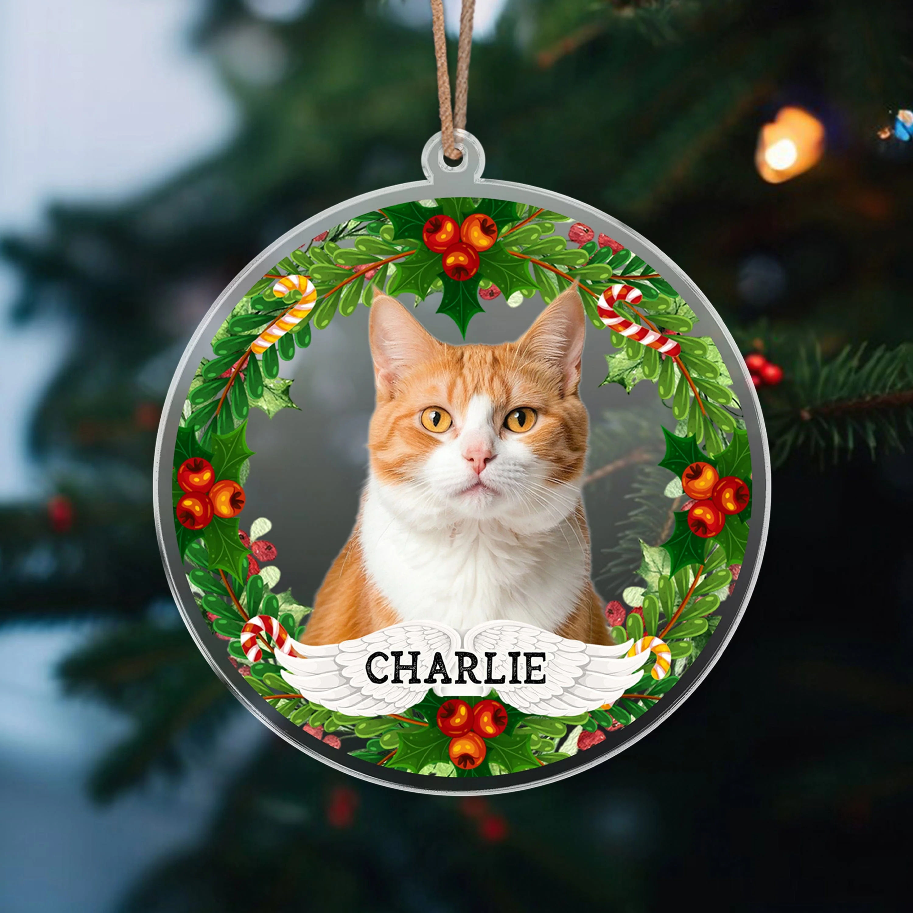 Custom Photo Dog, Cat Acrylic Ornament For Christmas HA75 891658 - Image 4