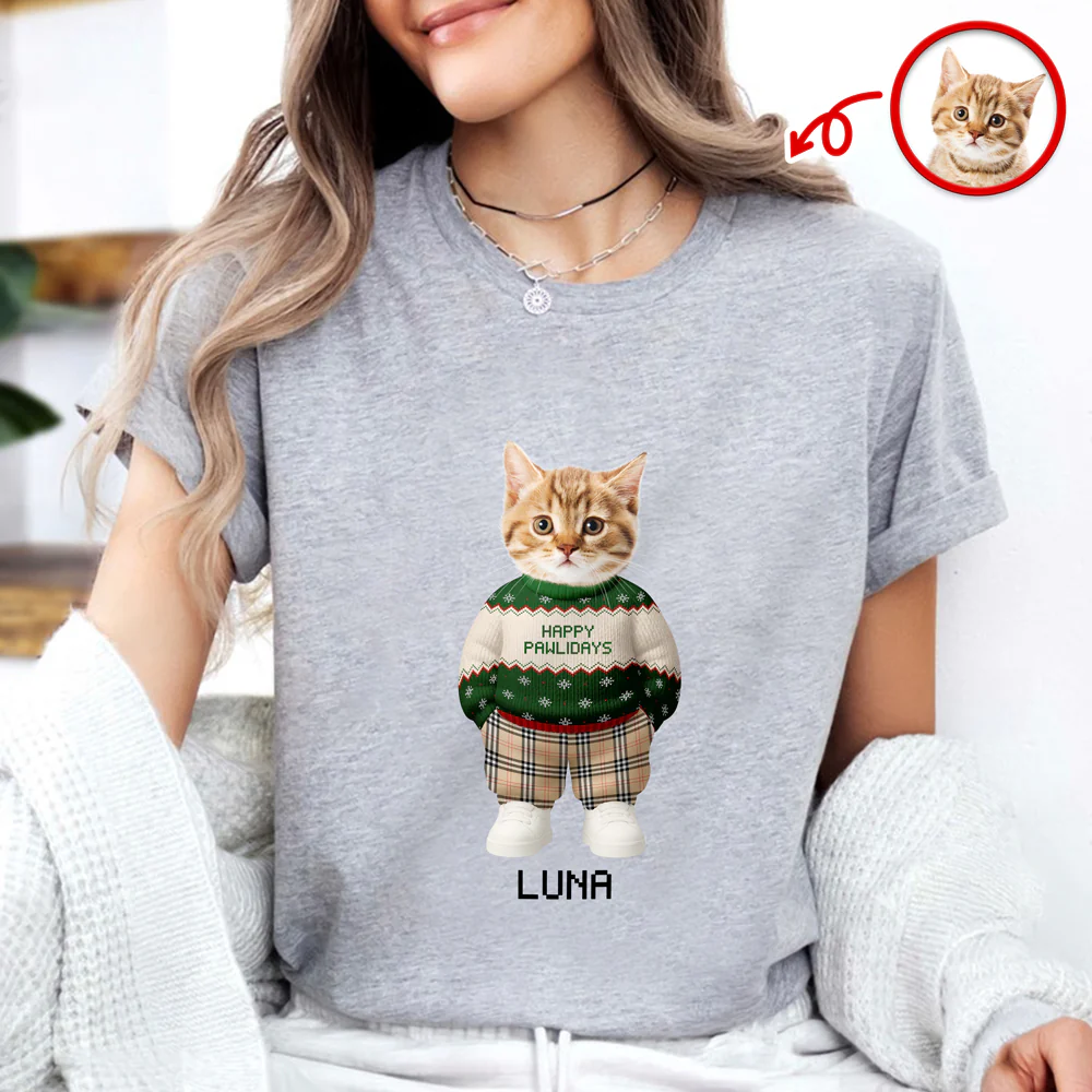 Custom Photo Dog Cat Xmas Clothes Christmas Bright Shirt Gift For Dog Cat Pet Lover HA75 897946 - Image 3