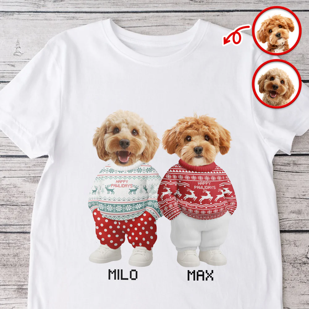 Custom Photo Dog Cat Xmas Clothes Christmas Bright Shirt Gift For Dog Cat Pet Lover HA75 897946 - Image 4