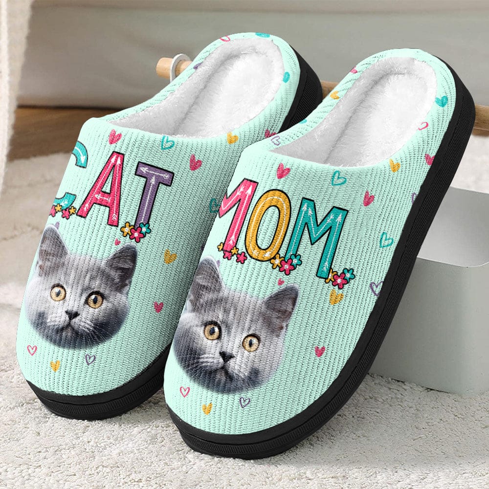 Custom Photo Dog Mom, Dog Dad, Cat Mom, Cat Dad Dog Cat Slippers HA75 891412 - Image 2