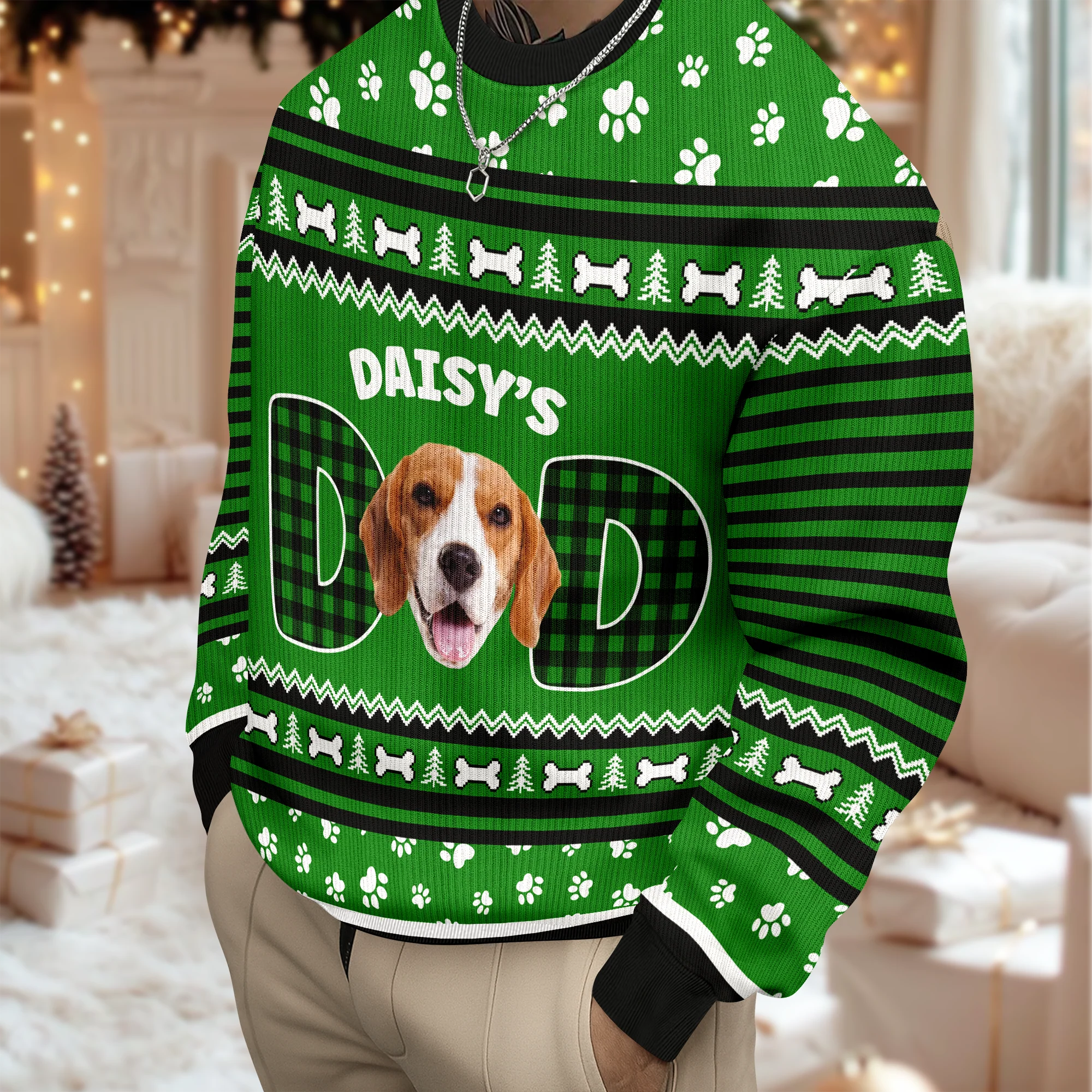 Custom Photo Dog Mom Dog Dad Ugly Sweater Christmas Gift HA75 892900 - Image 6