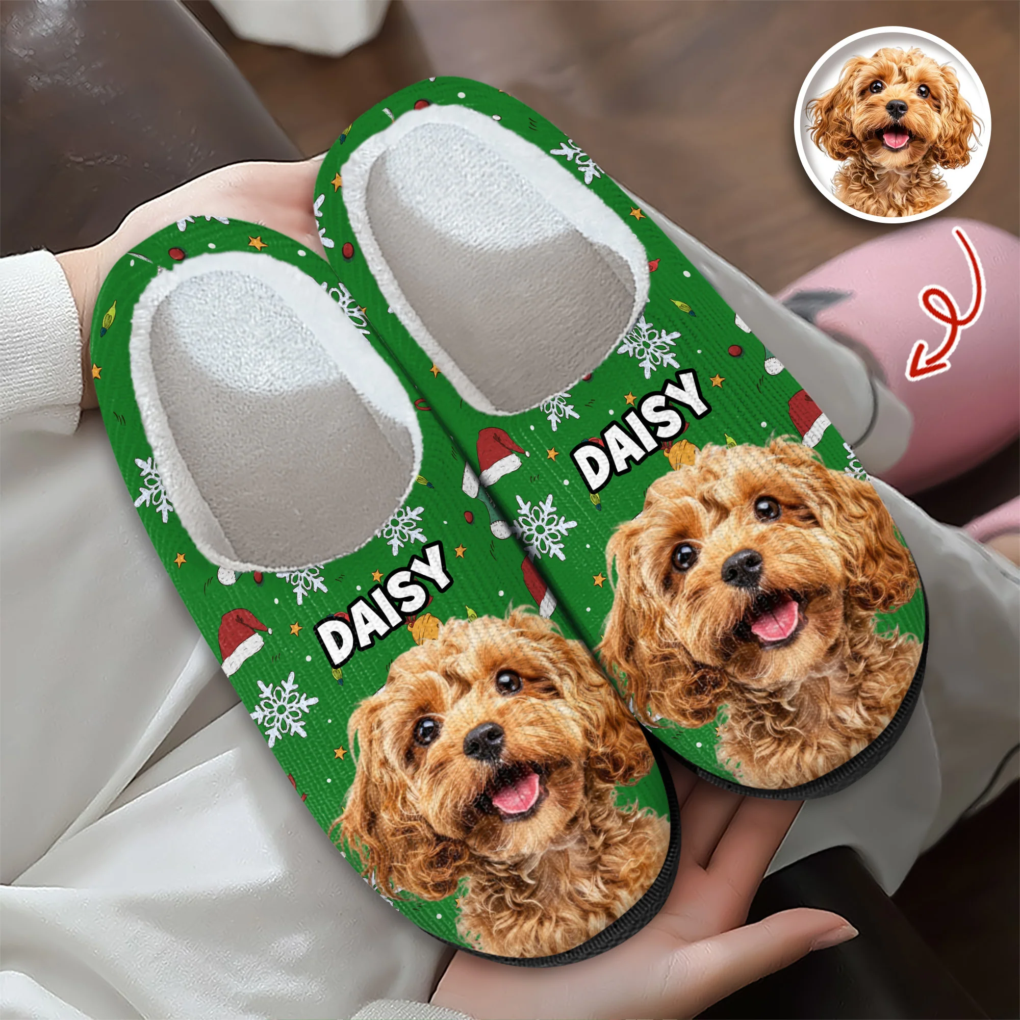 Custom Photo Dog Personalized Slippers Christmas Gift For Pet Owners HA75 897826 - Image 2