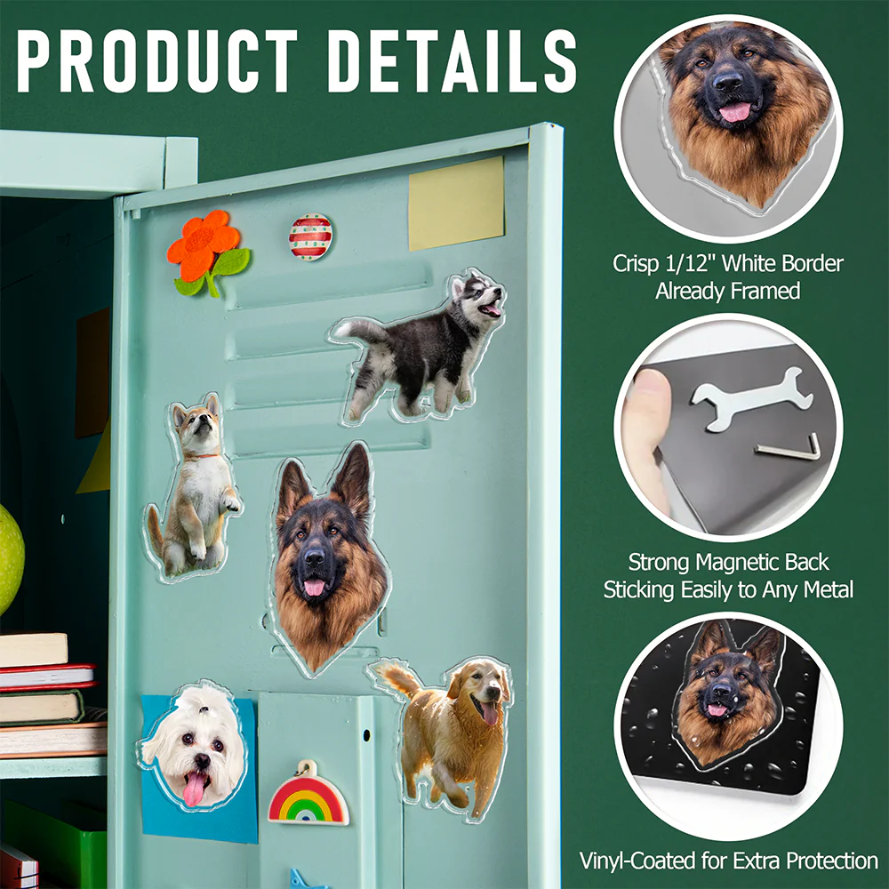 Custom Photo Dog Pet Personalized Acrylic Fridge Magnet For Dog Lovers HA75 897906 - Image 5