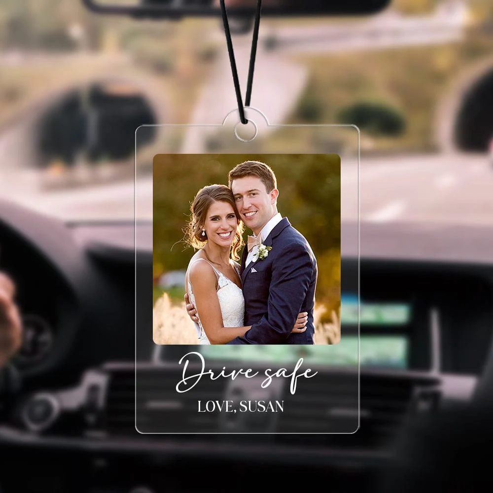 Custom Photo Drive Safe Couple Car Hanging Ornament N304 HA75 891446 - Image 2