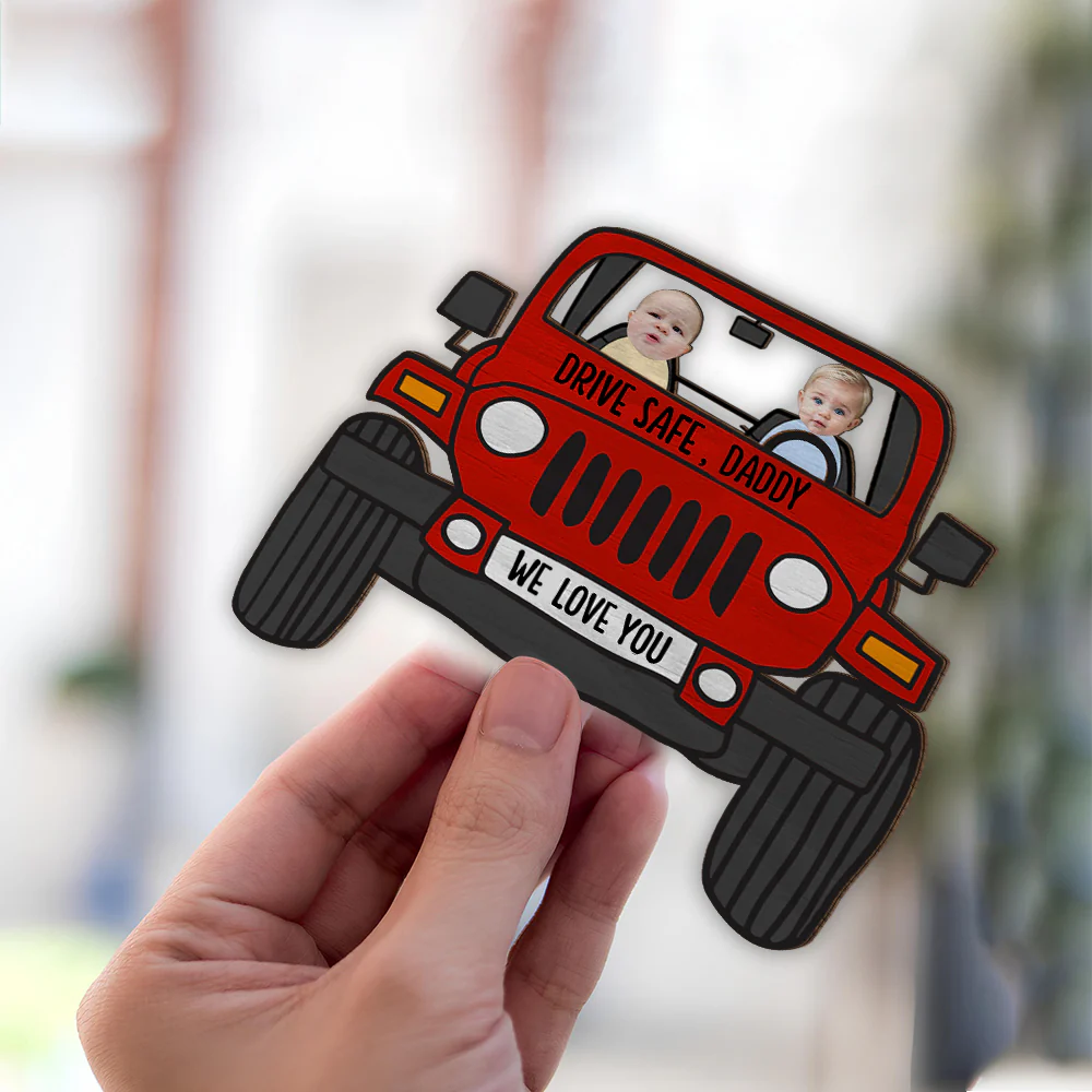 Custom Photo Drive Safe Daddy 2 Layered Car Visor Clip Father's Day Gift HA75 892246 - Image 7