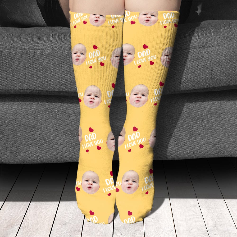 Custom Photo Face Kids Father's Dad Socks HA75 891406