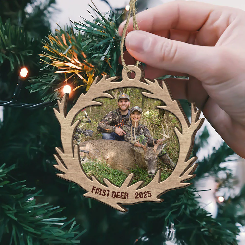 Custom Photo First Deer 2 Layer Wooden Ornament For Hunting Lovers HA75 898398 - Image 6