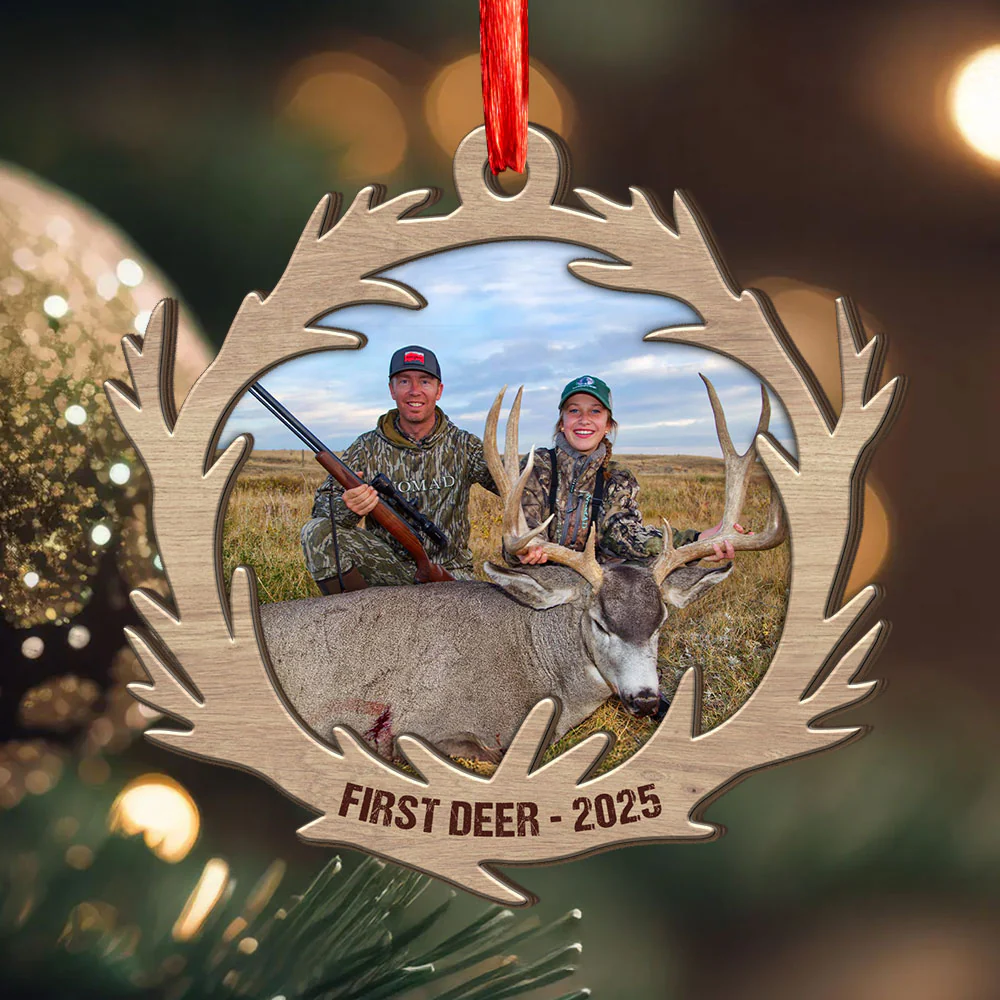 Custom Photo First Deer 2 Layer Wooden Ornament For Hunting Lovers HA75 898398 - Image 8