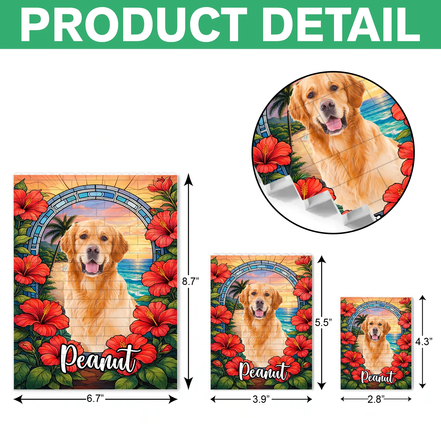 Custom Photo Floral Dog Cat Building Brick Blocks HA75 920520 - Image 6