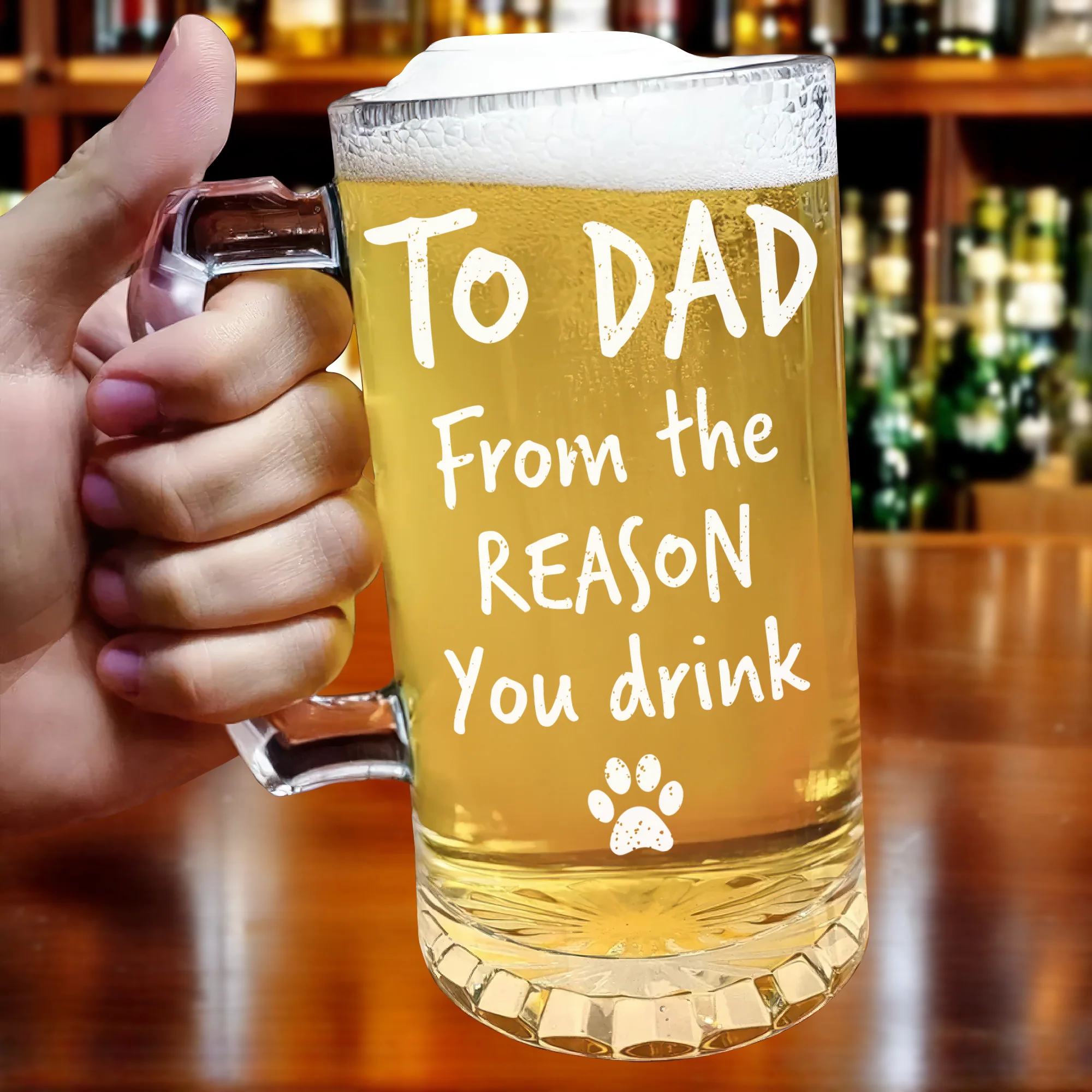 Custom Photo From The Reasons You Drink We Woof You Dog Print Glass Beer Mug HA75 892096 - Image 3