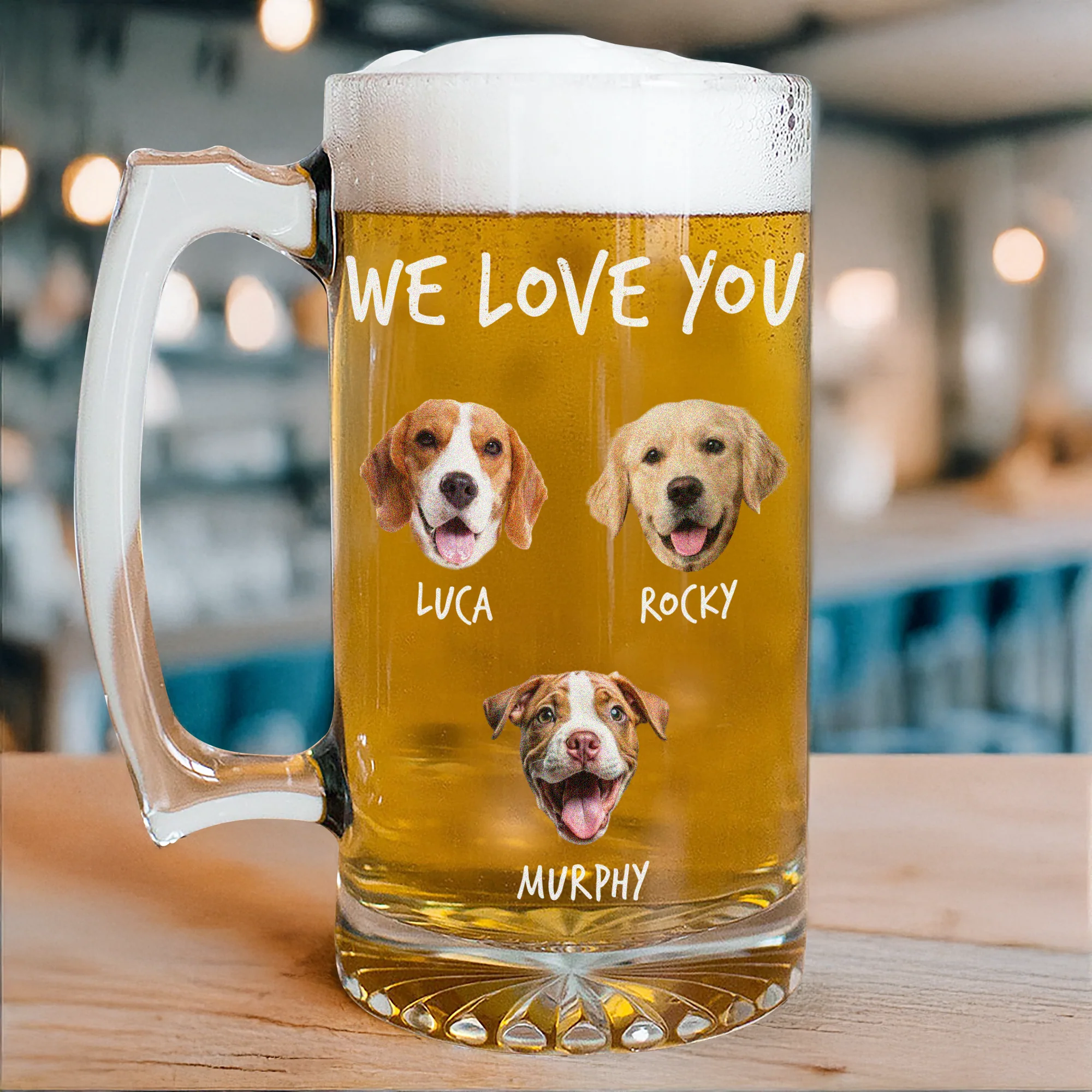 Custom Photo From The Reasons You Drink We Woof You Dog Print Glass Beer Mug HA75 892096 - Image 4