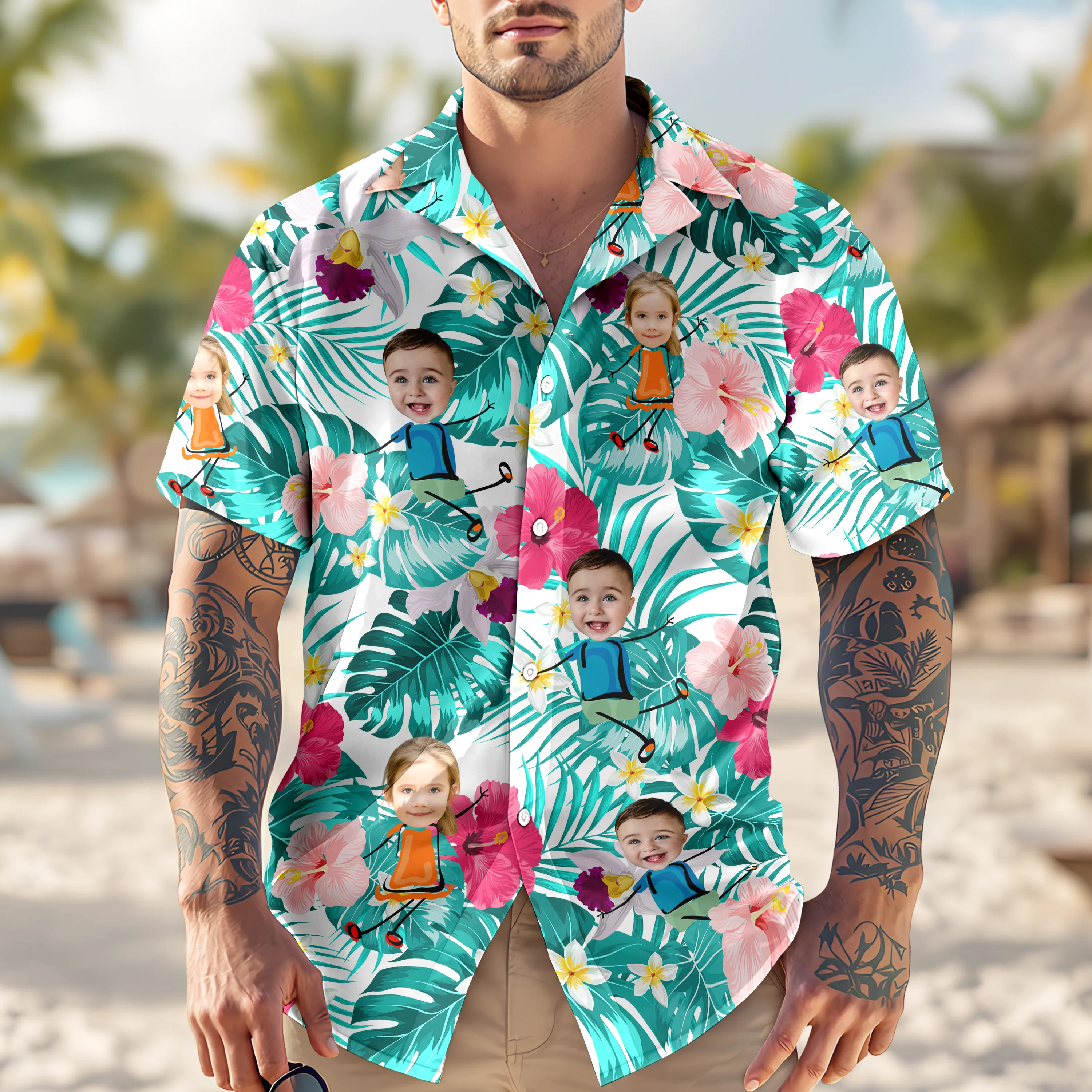 Custom Photo Funny Kids Personalized Hawaii Shirt Gift For Family Members HA75 892082