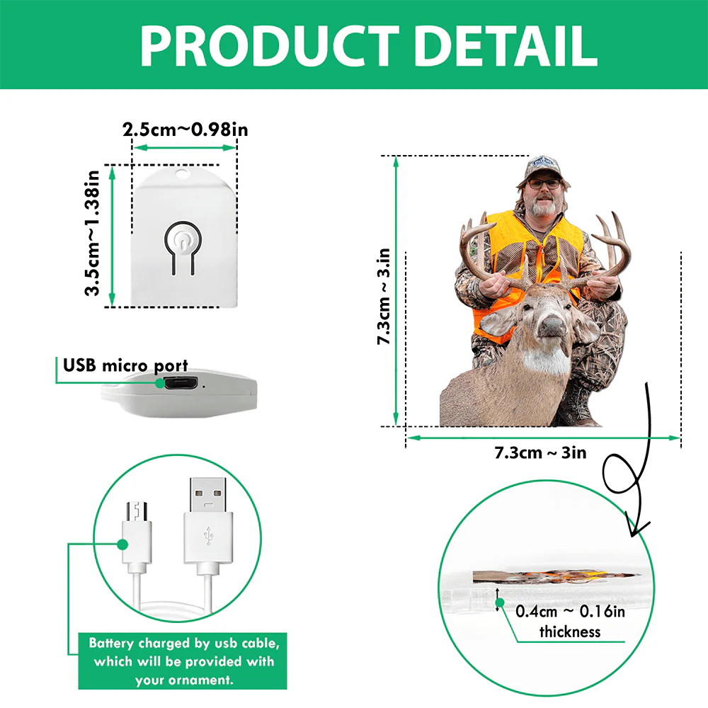 Custom Photo Gift For Hunter Led Acrylic Ornament HA75 891682 - Image 4