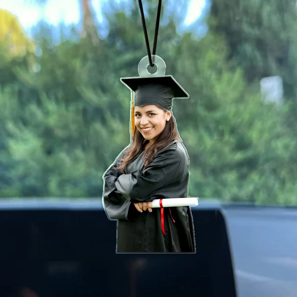Custom Photo Graduation Gift For Family Member Car Hanging HA75 891868 - Image 5