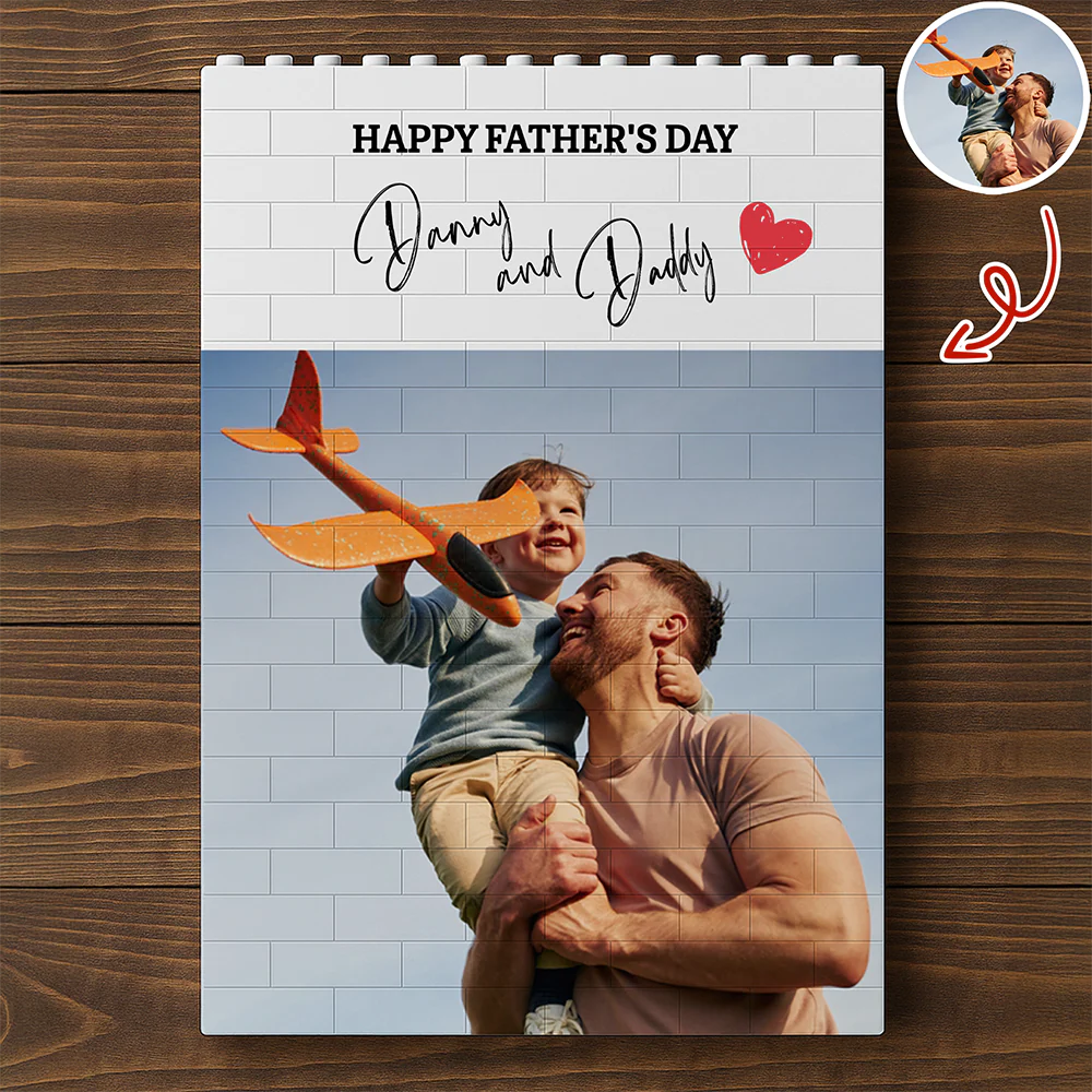 Custom Photo Happy Father's Day Building Brick Blocks Gift For Dad, Grandpa HA75 921502 - Image 2