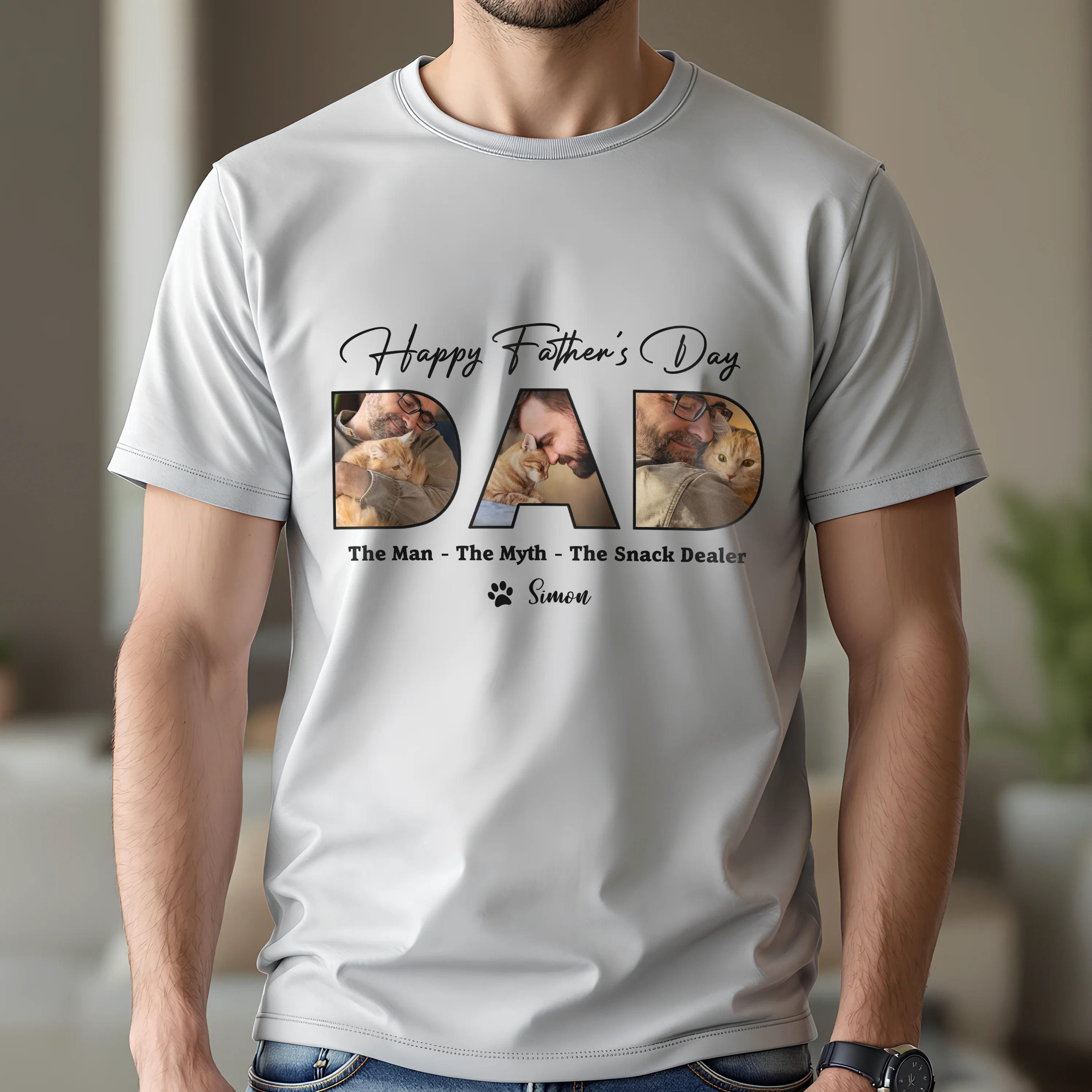Custom Photo Happy Father's Day - The Man The Myth The Snack Dealer Dad Shirt HA75 892446 - Image 3