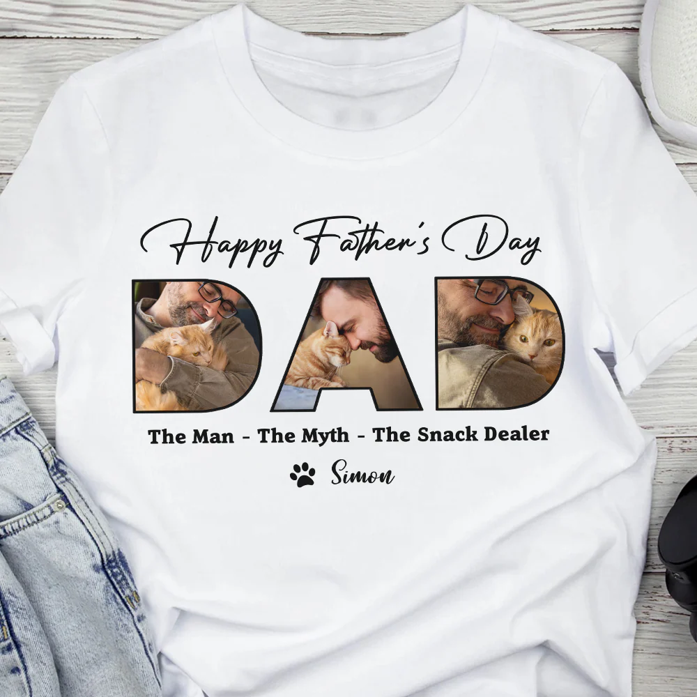 Custom Photo Happy Father's Day - The Man The Myth The Snack Dealer Dad Shirt HA75 892446 - Image 4