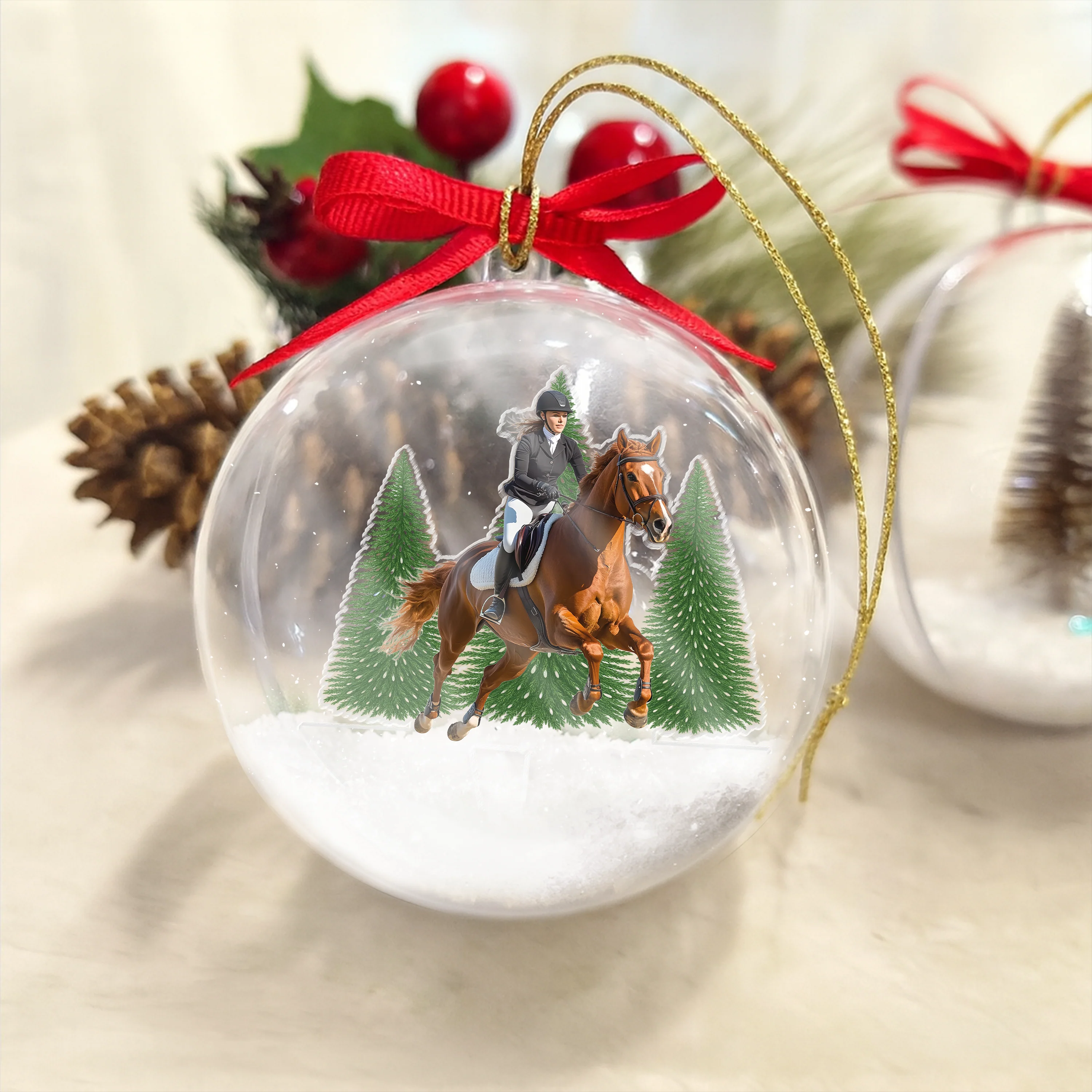 Custom Photo Horses Riding - Personalized 3D Ball Ornament For Family HA75 898060 - Image 4