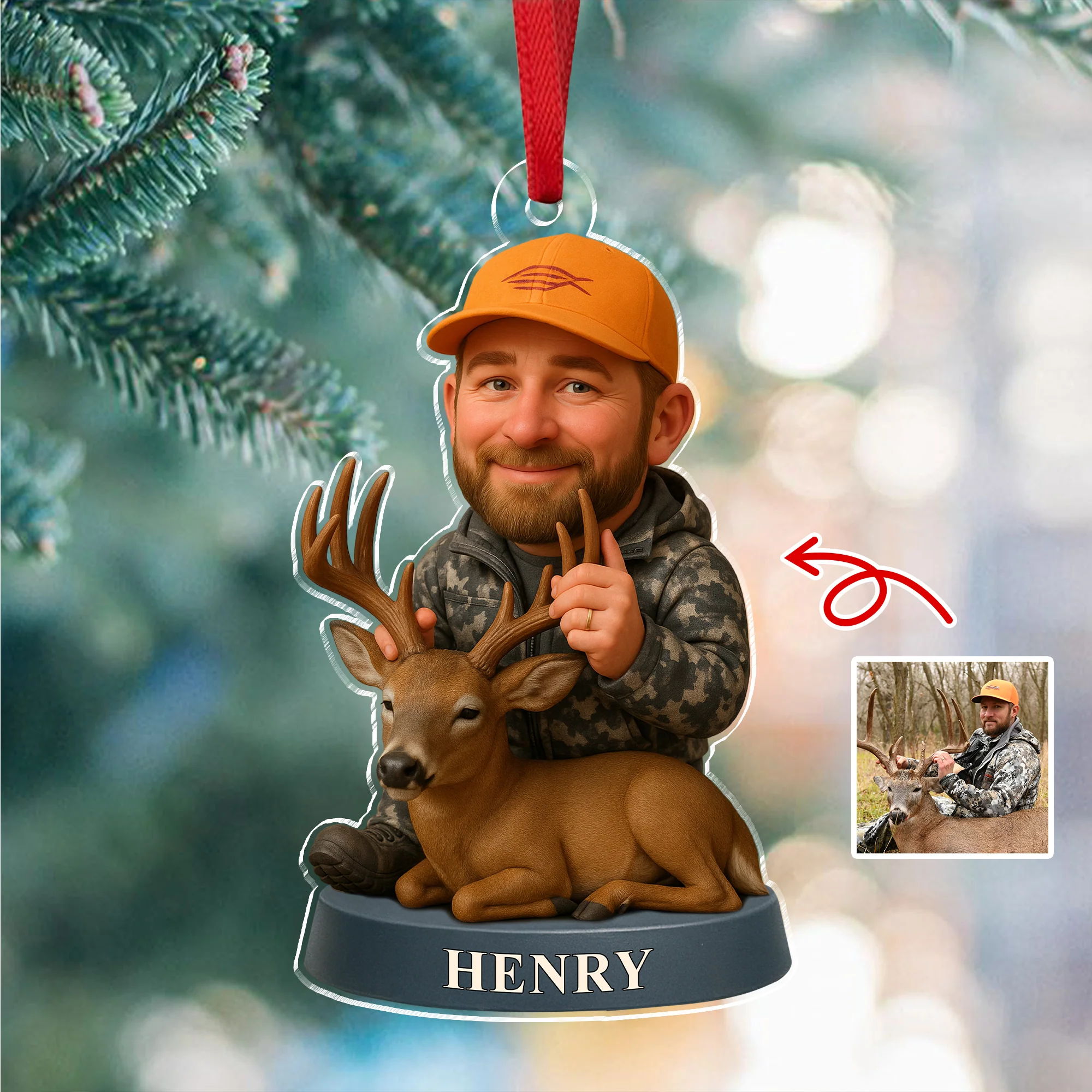 Custom Photo Hunting 3D Effect Figure Art Acrylic Ornament For Deer Hunter HA75 898120 - Image 5