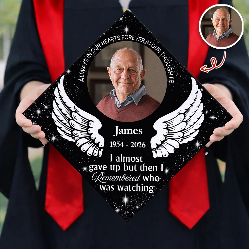 Custom Photo I Almost Gave Up But Then I Remembered Who Was Watching Personalized Graduation Cap Topper HA75 920808 - Image 2