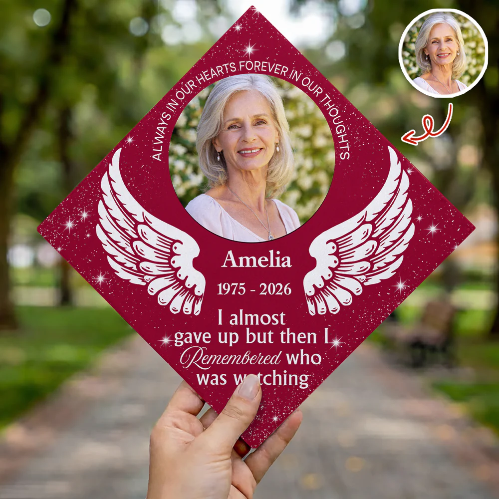 Custom Photo I Almost Gave Up But Then I Remembered Who Was Watching Personalized Graduation Cap Topper HA75 920808 - Image 3