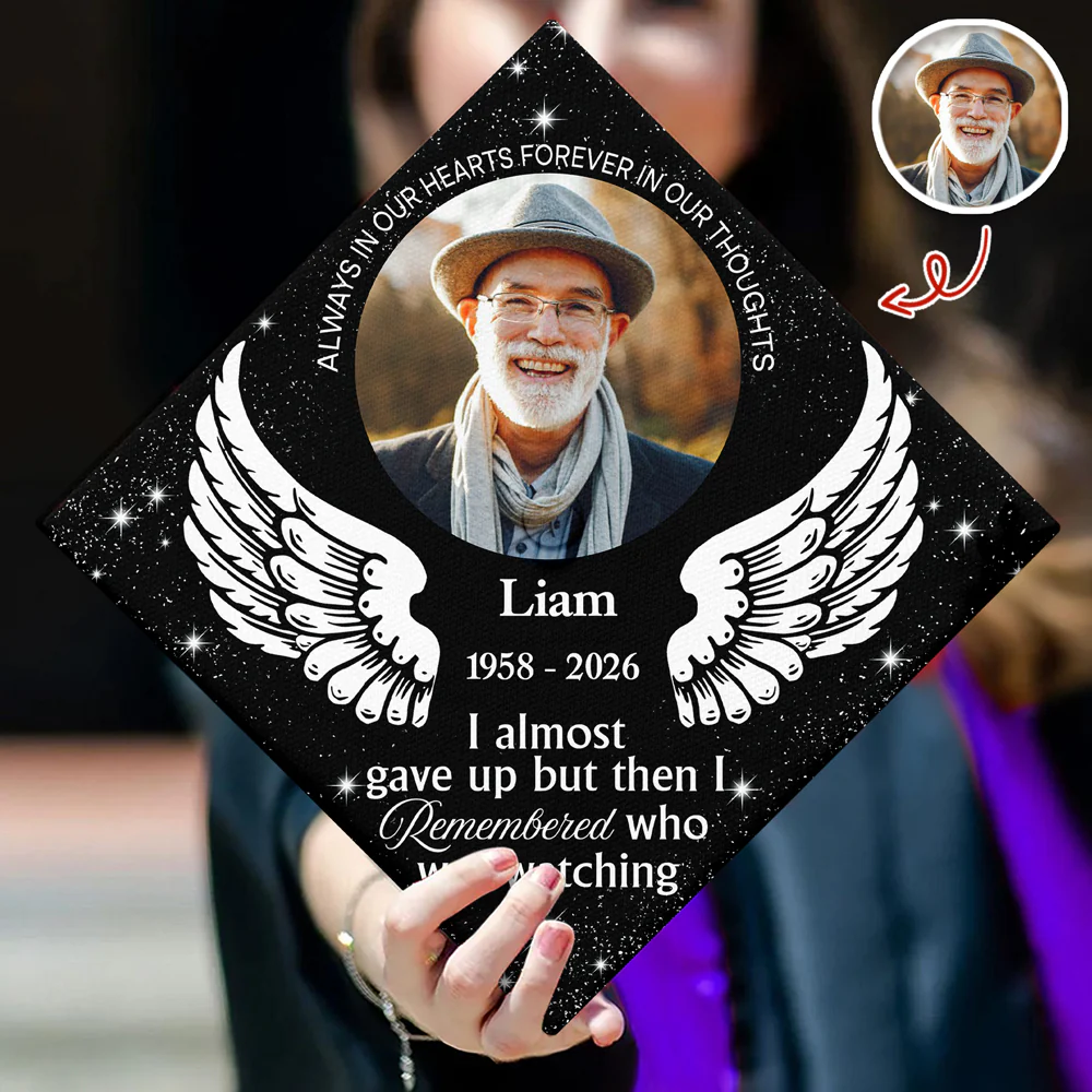 Custom Photo I Almost Gave Up But Then I Remembered Who Was Watching Personalized Graduation Cap Topper HA75 920808 - Image 6