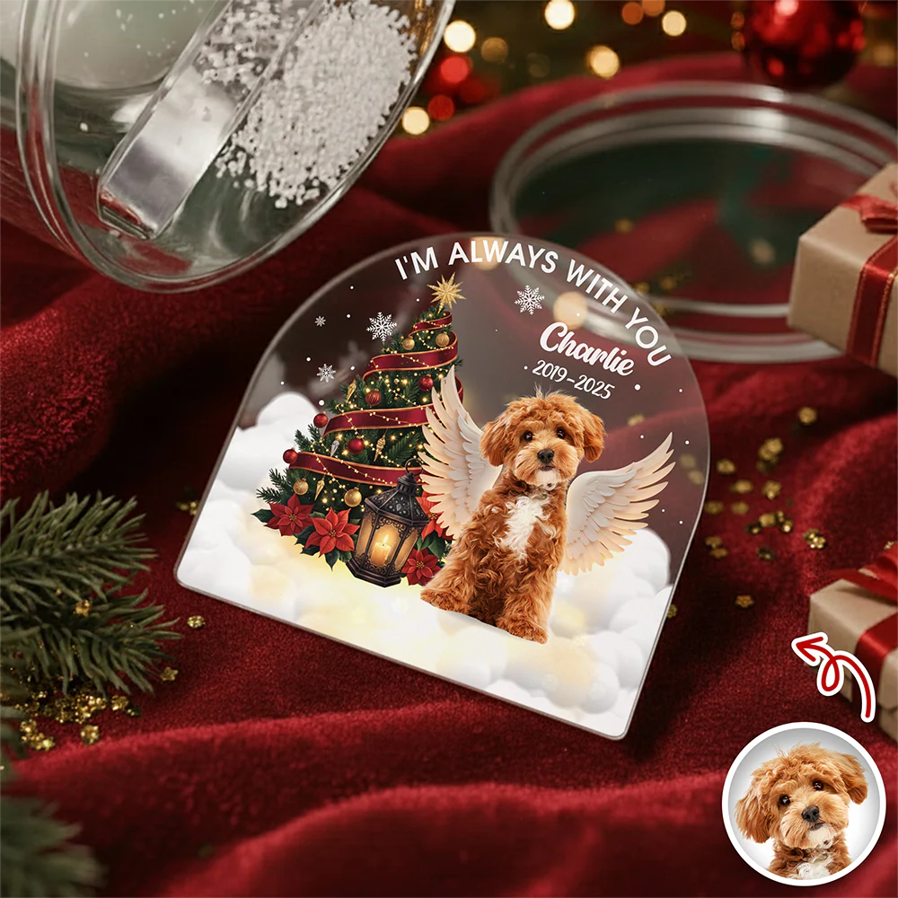 Custom Photo I Am Always With You Memorial Dog Acrylic Snow Globe HA75 898022 - Image 4