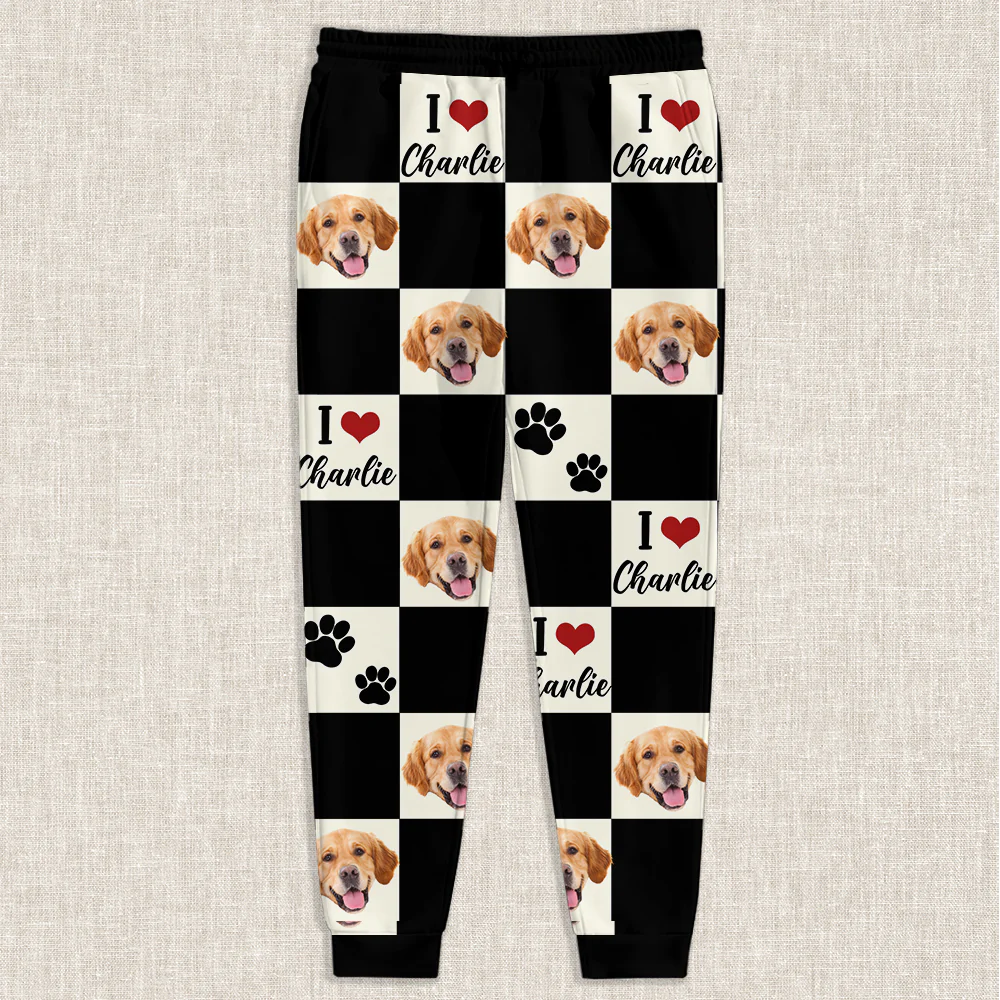 Custom Photo I Love My Dog Cat Sweatpants Gift For Pet Lovers HA75 892606 - Image 9