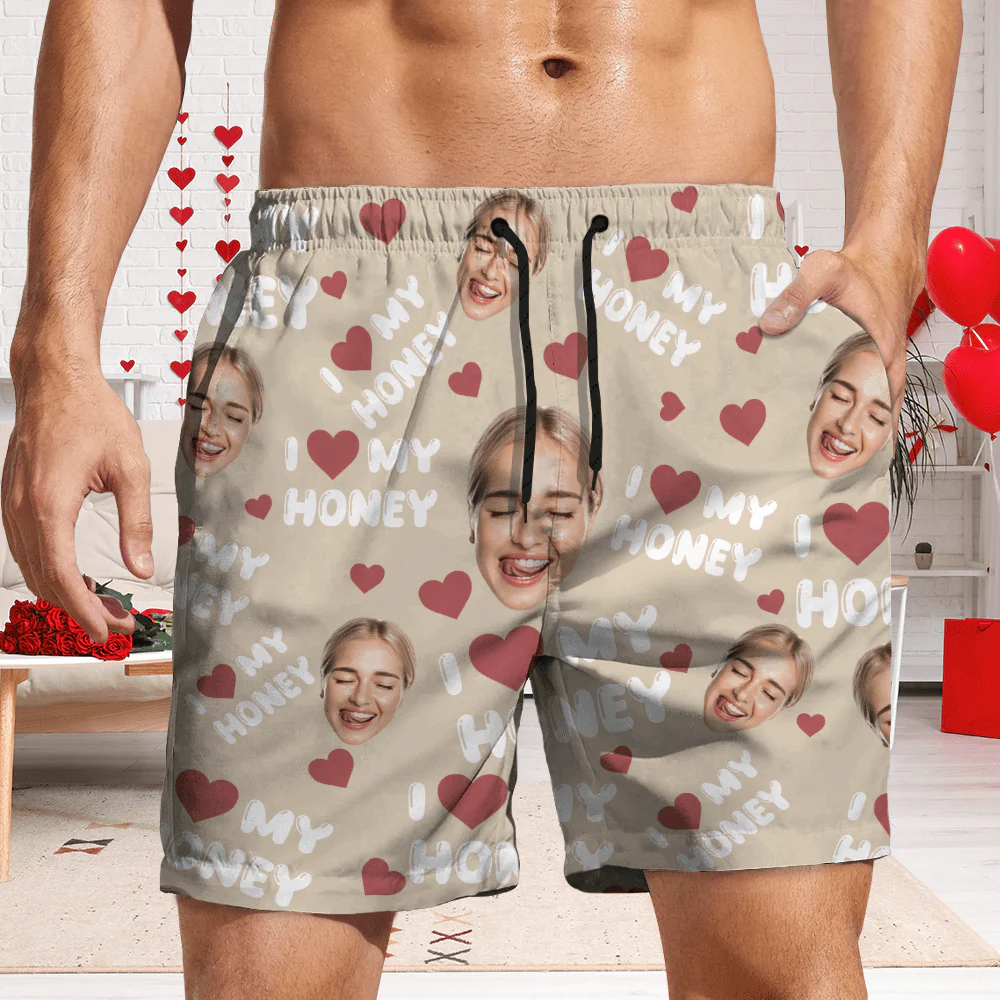 Custom Photo I Love My Wife, Girlfriend Beach Short Valentine's Day, Anniversary Gift HA75 891808 - Image 8