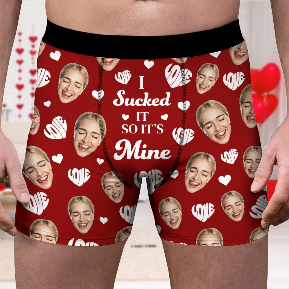Custom Photo I Sucked It - I Licked It Man's Boxer Valentine's Day, Anniversary Gift HA75 891816 - Image 2