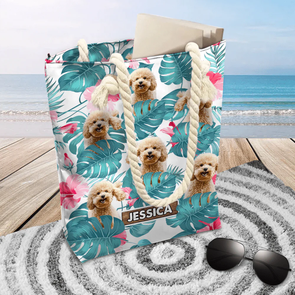 Custom Photo It's Summer Time Dog Beach Tote Bag HA75 891168 - Image 2