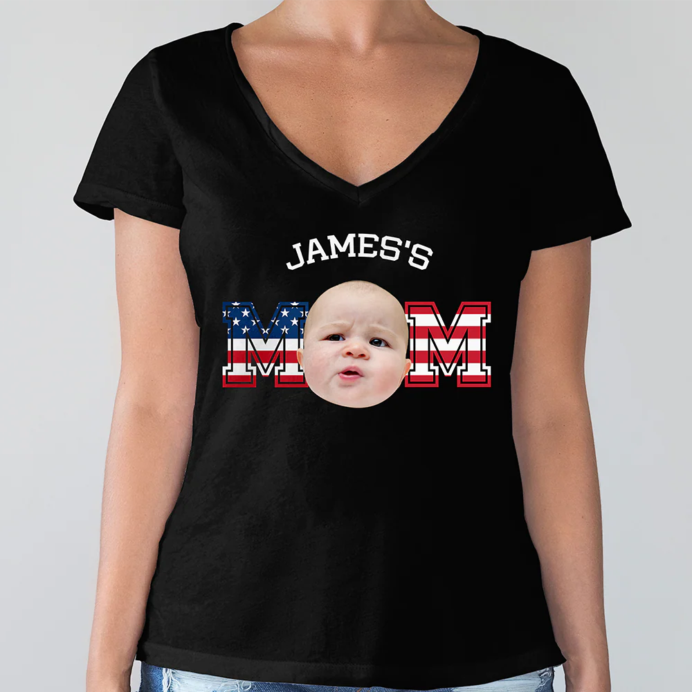 Custom Photo Kid - Kid's Dad US Flag Dark Shirt HA75 892426 - Image 6