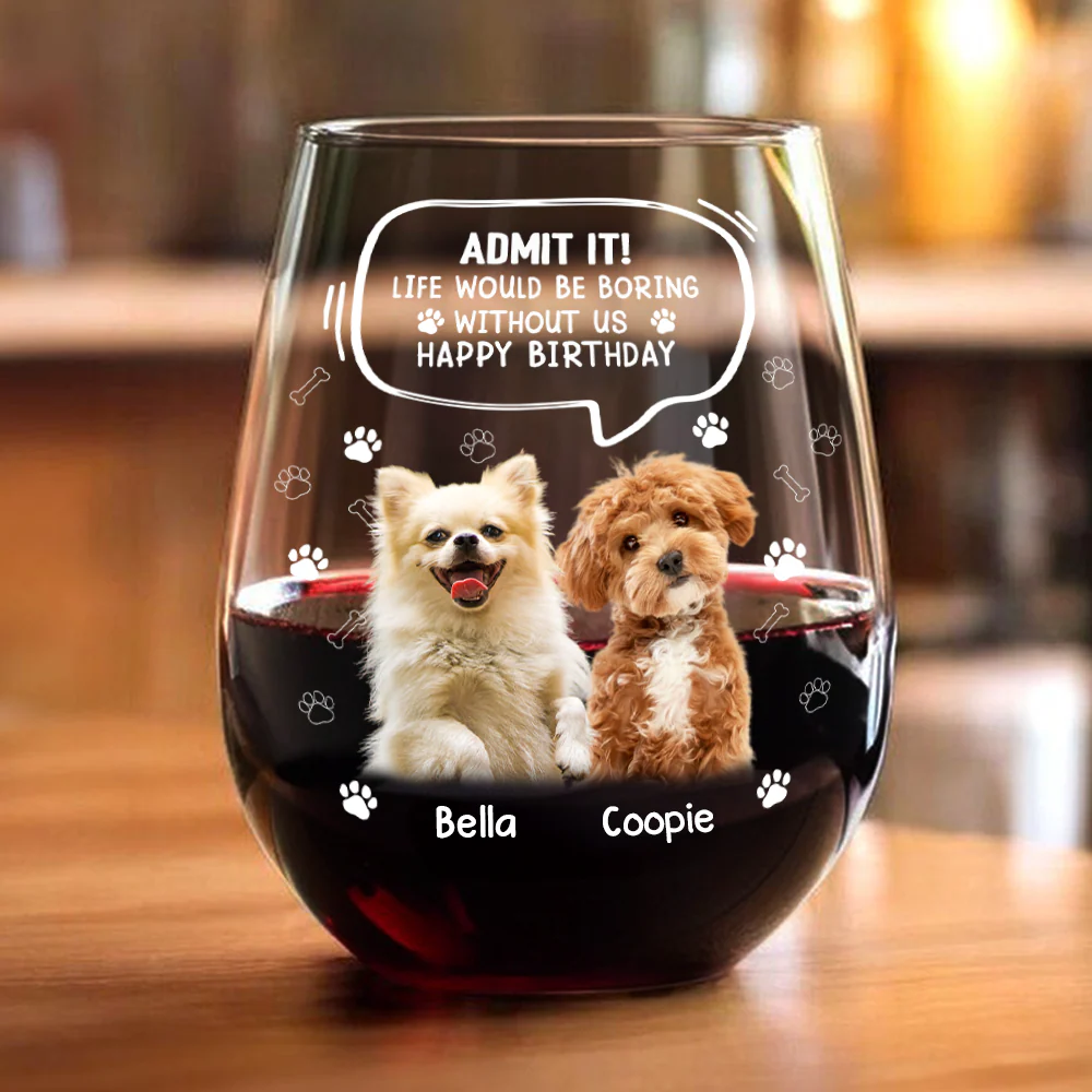 Custom Photo Life Would Be Boring Without Me Dog Cat Wine Glass HA75 892028 - Image 12