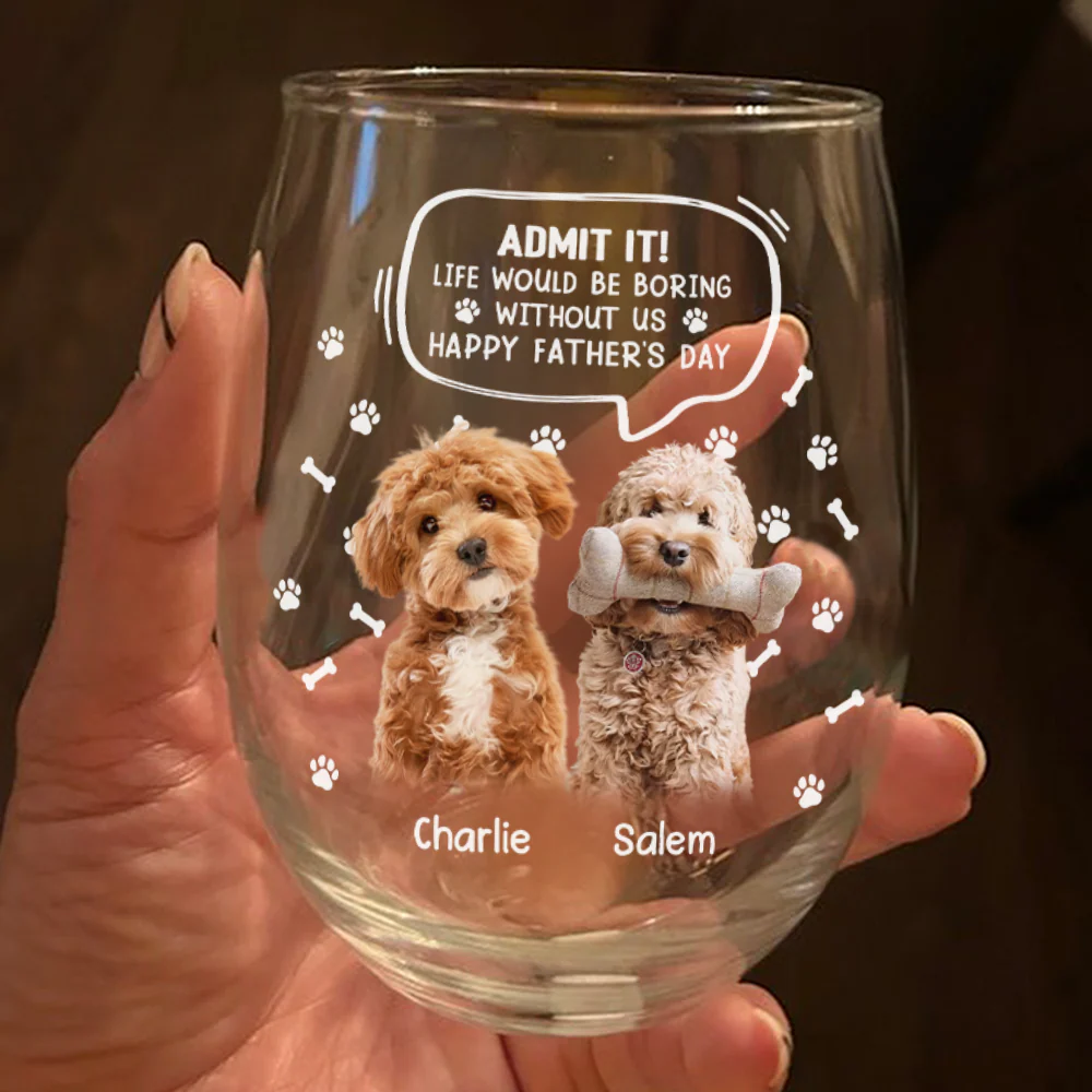 Custom Photo Life Would Be Boring Without Me Dog Cat Wine Glass HA75 892028 - Image 2