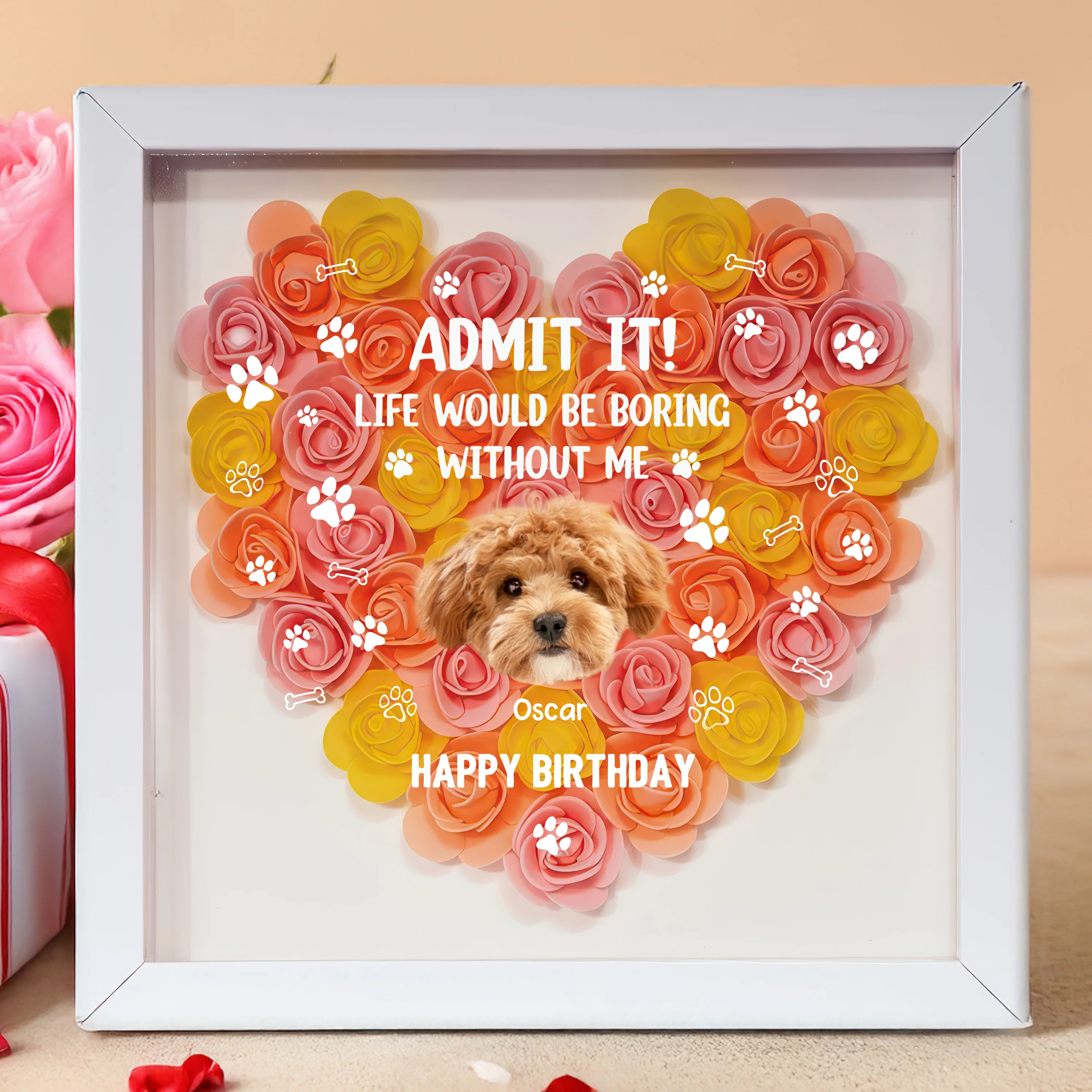 Custom Photo Life Would Be Boring Without Me Dog Cat Flower Shadow Box HA75 892168 - Image 3