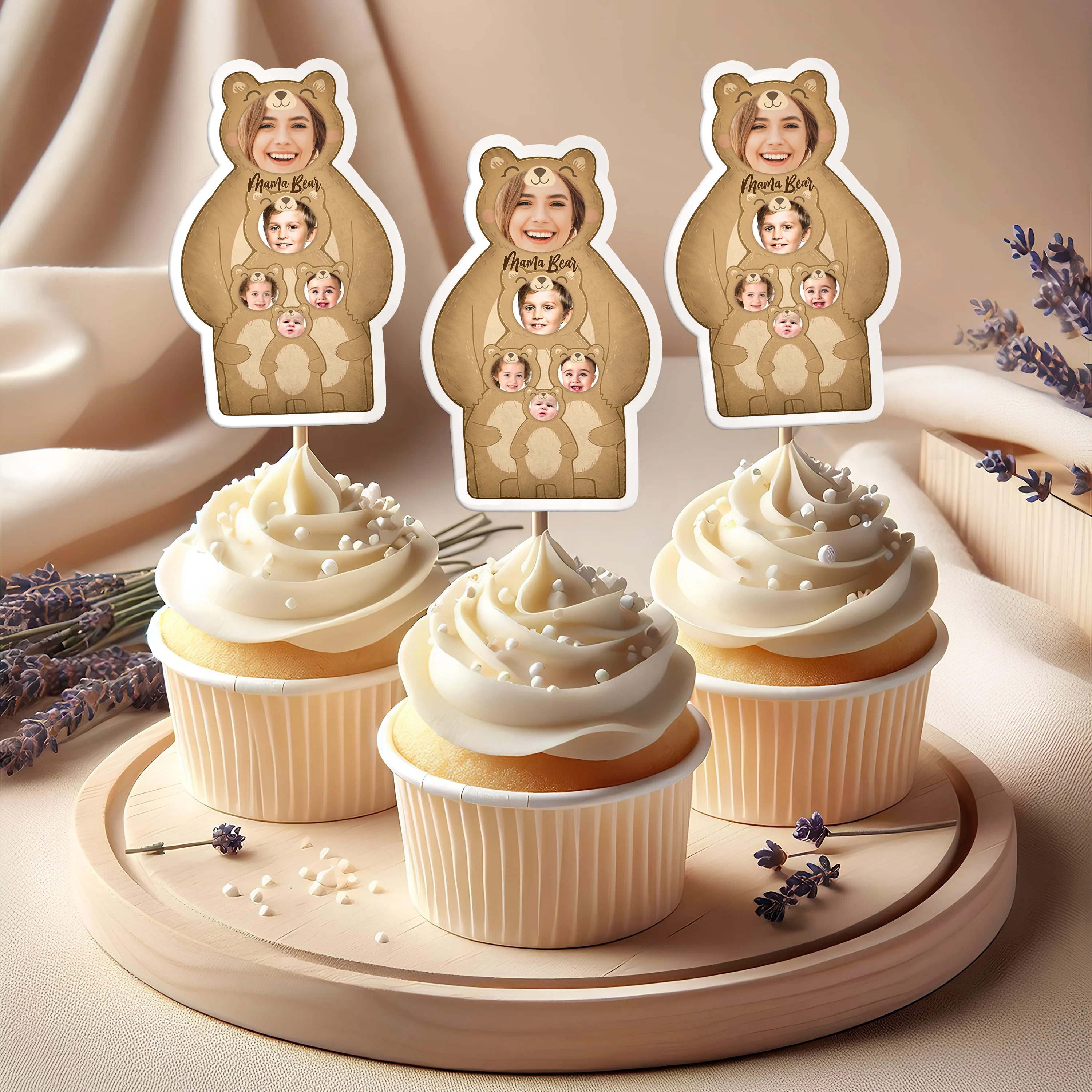Custom Photo Mama Bear Decoration Cupcake Toppers HA75 892128 - Image 5