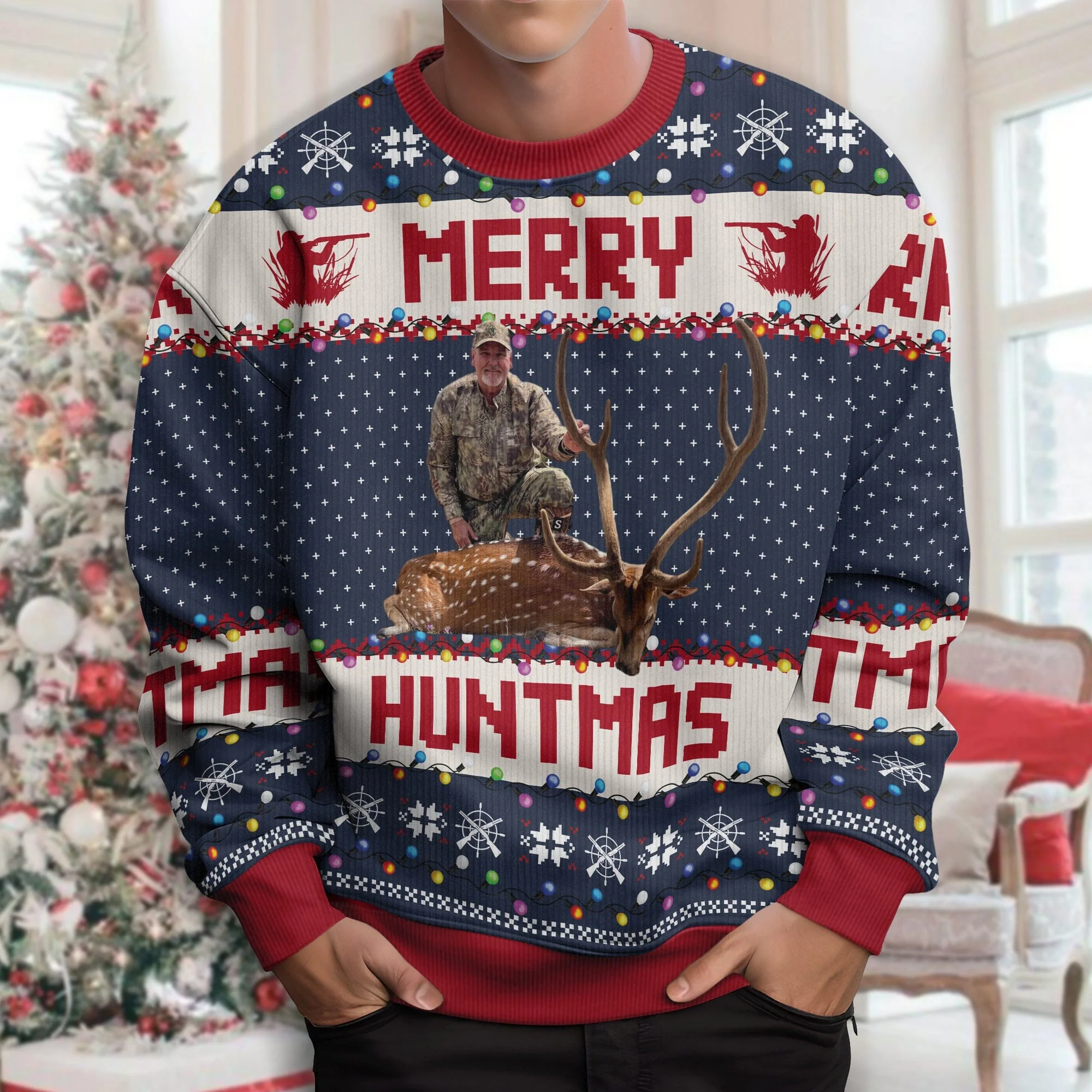Custom Photo Merry Huntmas Sweater Gift For Hunting Lovers HA75 891764