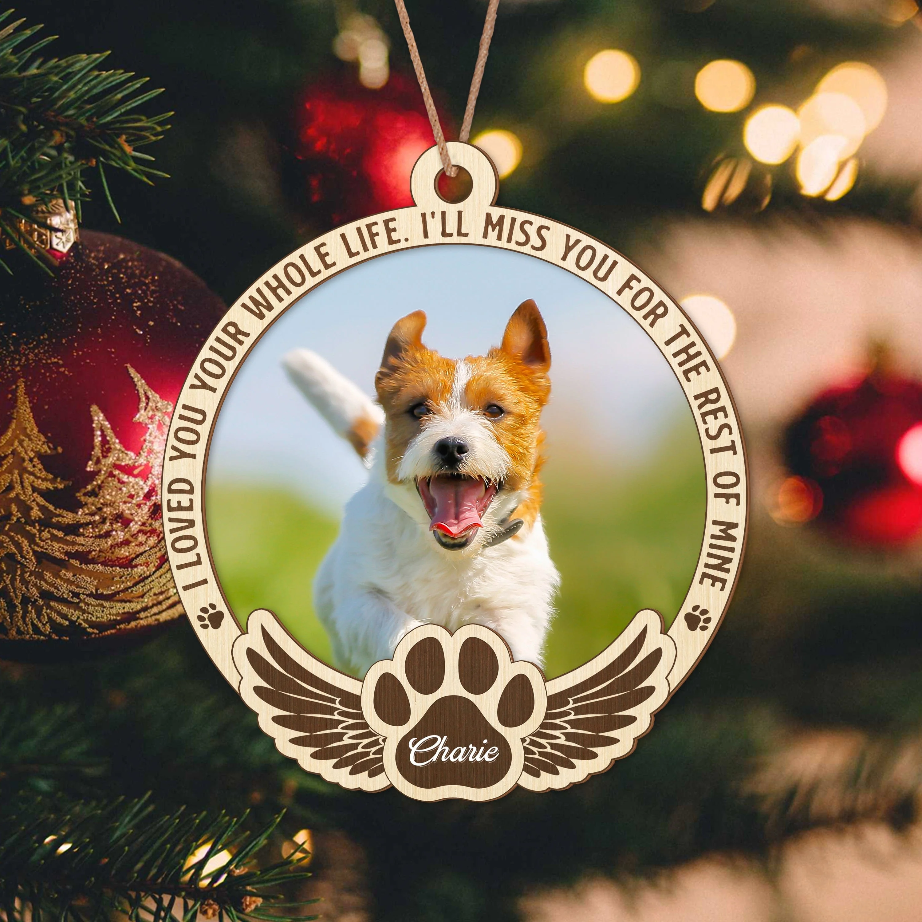 Custom Photo No Longer By Our Side, Forever In Our Hearts Memorial Layer Wood Ornament HA75 891396