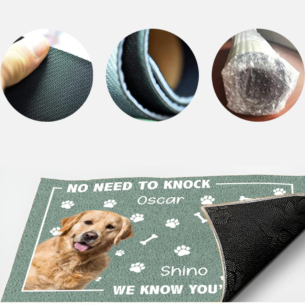Custom Photo No Need To Knock, We Know You're Here Doormat For Dog Cat Lovers HA75 891936 - Image 5