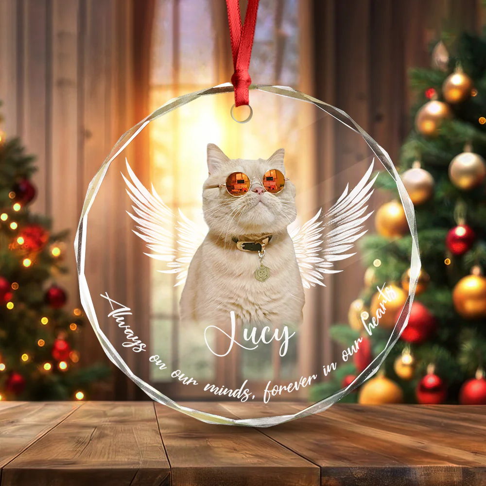 Custom Photo Not A Day Goes By Memorial Cat Glass Ornament HA75 897252 - Image 6