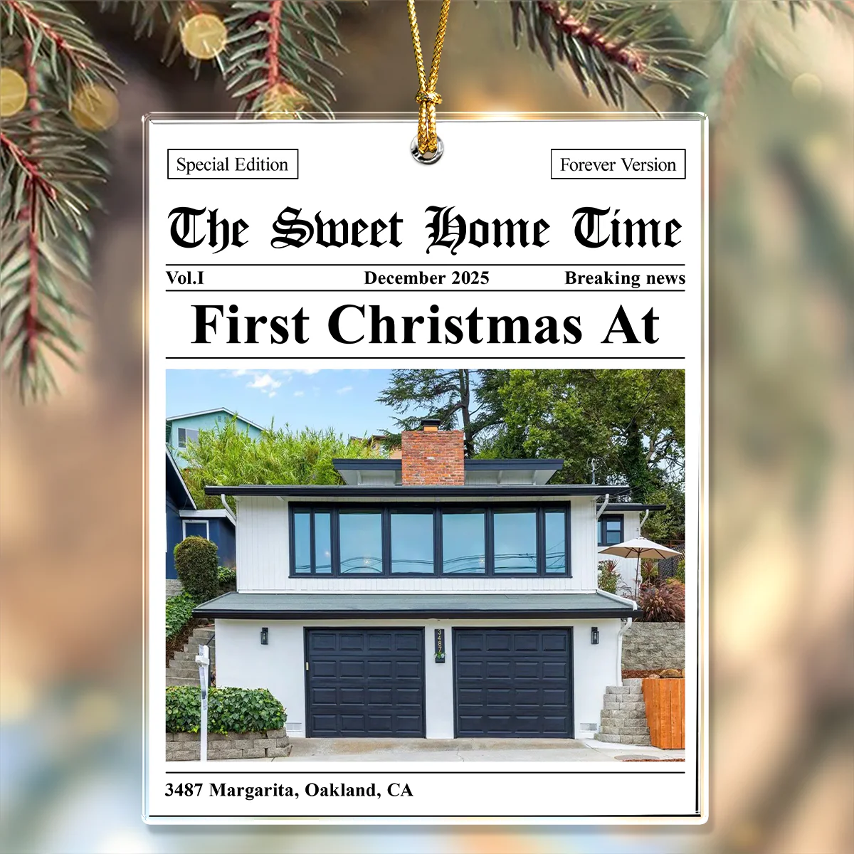 Custom Photo Our New Home Christmas Acrylic Ornament Christmas Gift HA75 897558 - Image 2