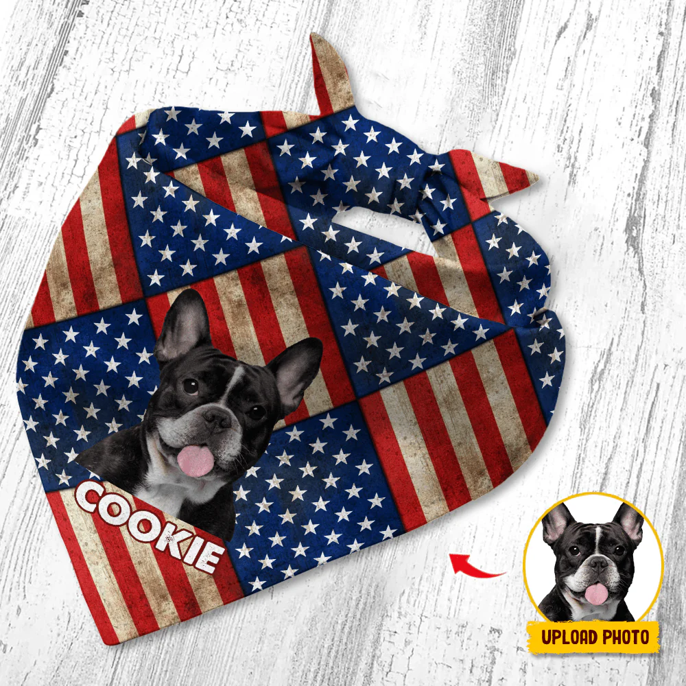 Custom Photo Patriotic Dog Bandana HA75 890690 - Image 3