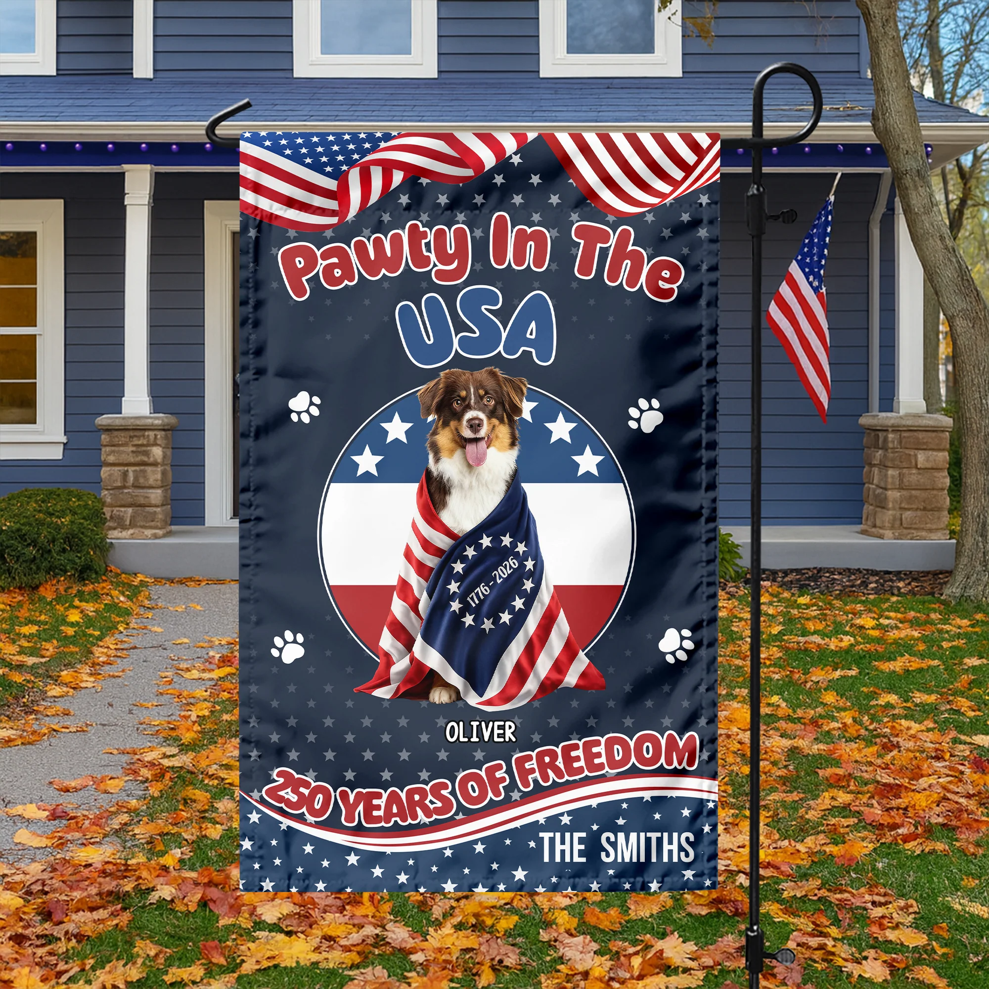 Custom Photo Pawty In The USA 250 Years Of Freedom Dog Garden Flag HA75 920302 - Image 6