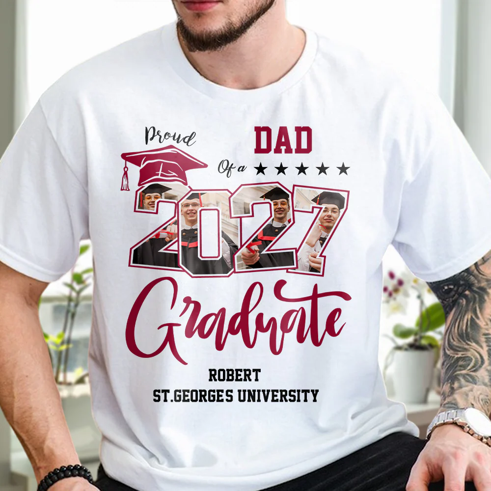 Custom Photo Proud Family Of A Graduate Graduation Shirt For Family Members HA75 891932 - Image 2
