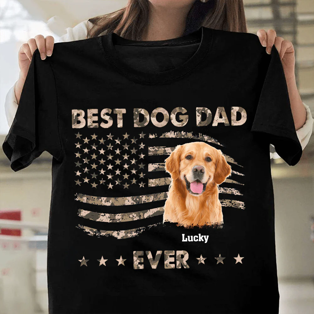 Custom Photo Stars And Striped Pet Dad, Cat Shirt HA75 890682 - Image 2