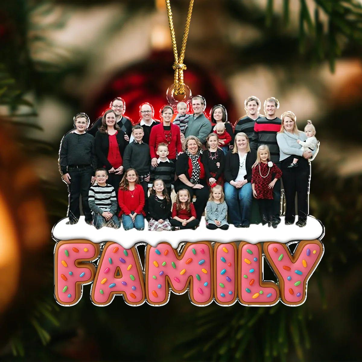 Custom Photo Sweet Family, Grandkids, Besties Acrylic Ornament Christmas Gift HA75 897922 - Image 2